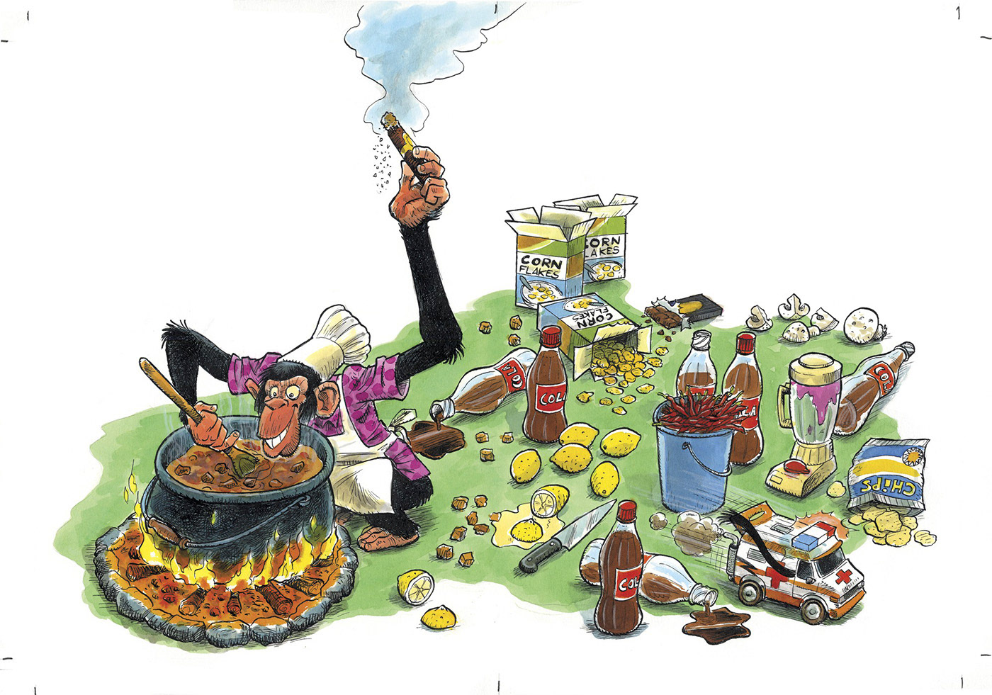 Hr. Skæg, Mr. Beard, illustration, tegning, drawing, børnebøger, books, publishing, bogudgivelser, pen, tusch, ink, water color, Miwer, DR, TV, , Michael Wettendorff