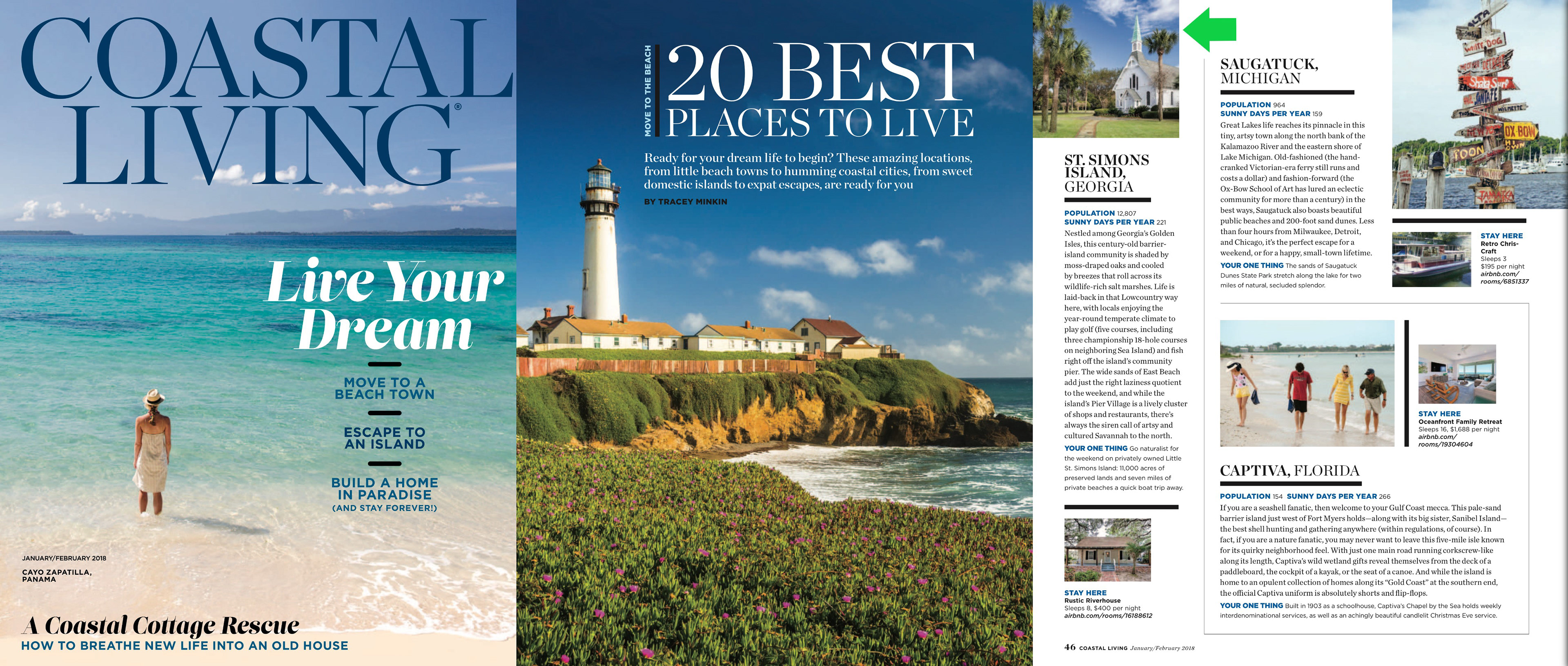 Coastal Living Magazine, January/February 2018