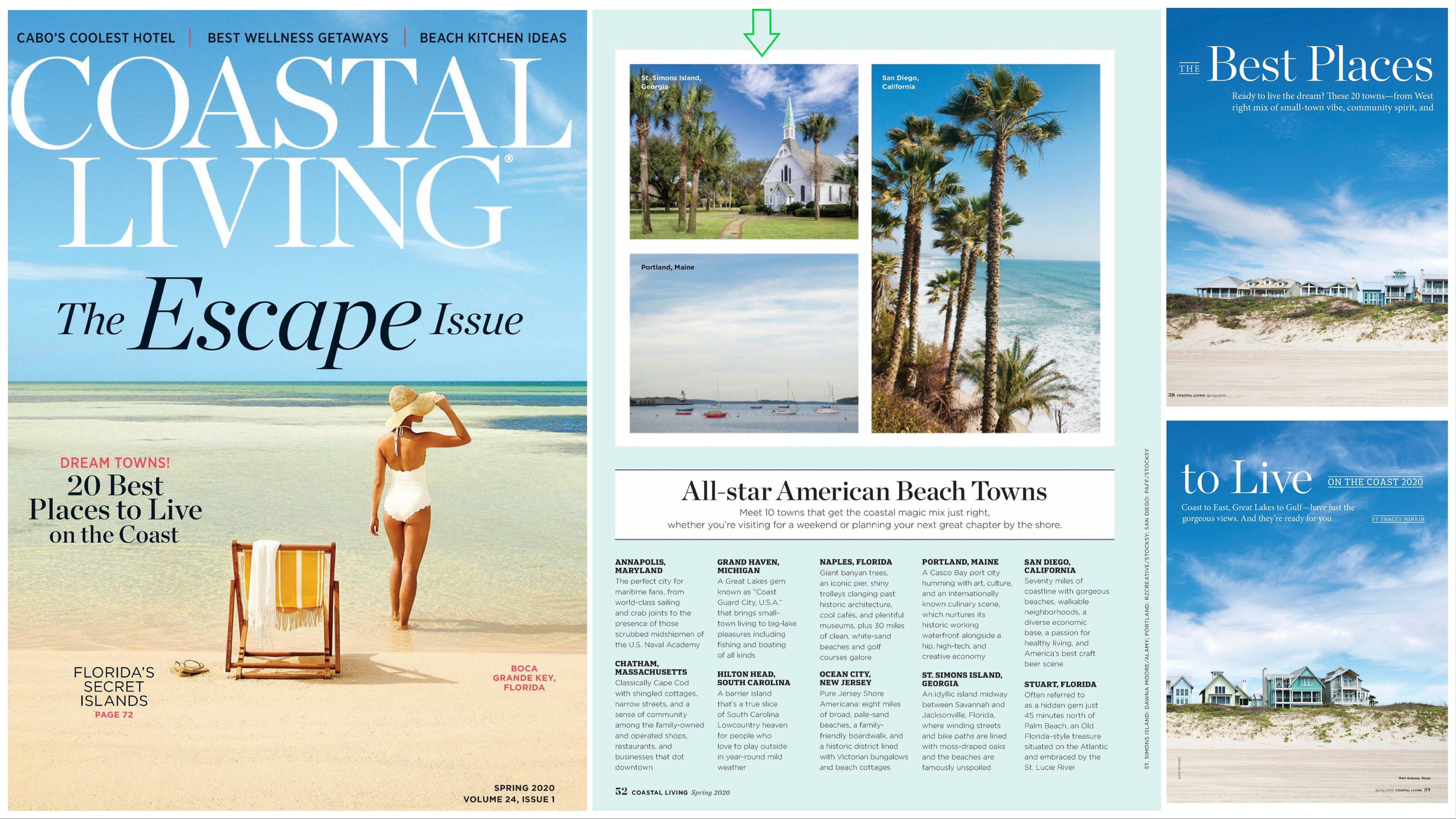 Coastal Living, All-star American Beach Towns, St. Simmons Church, 2nd Quarter 2020