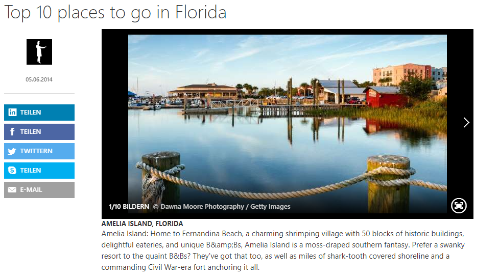 MSN Germany, Top 10 Places to go in Florida
