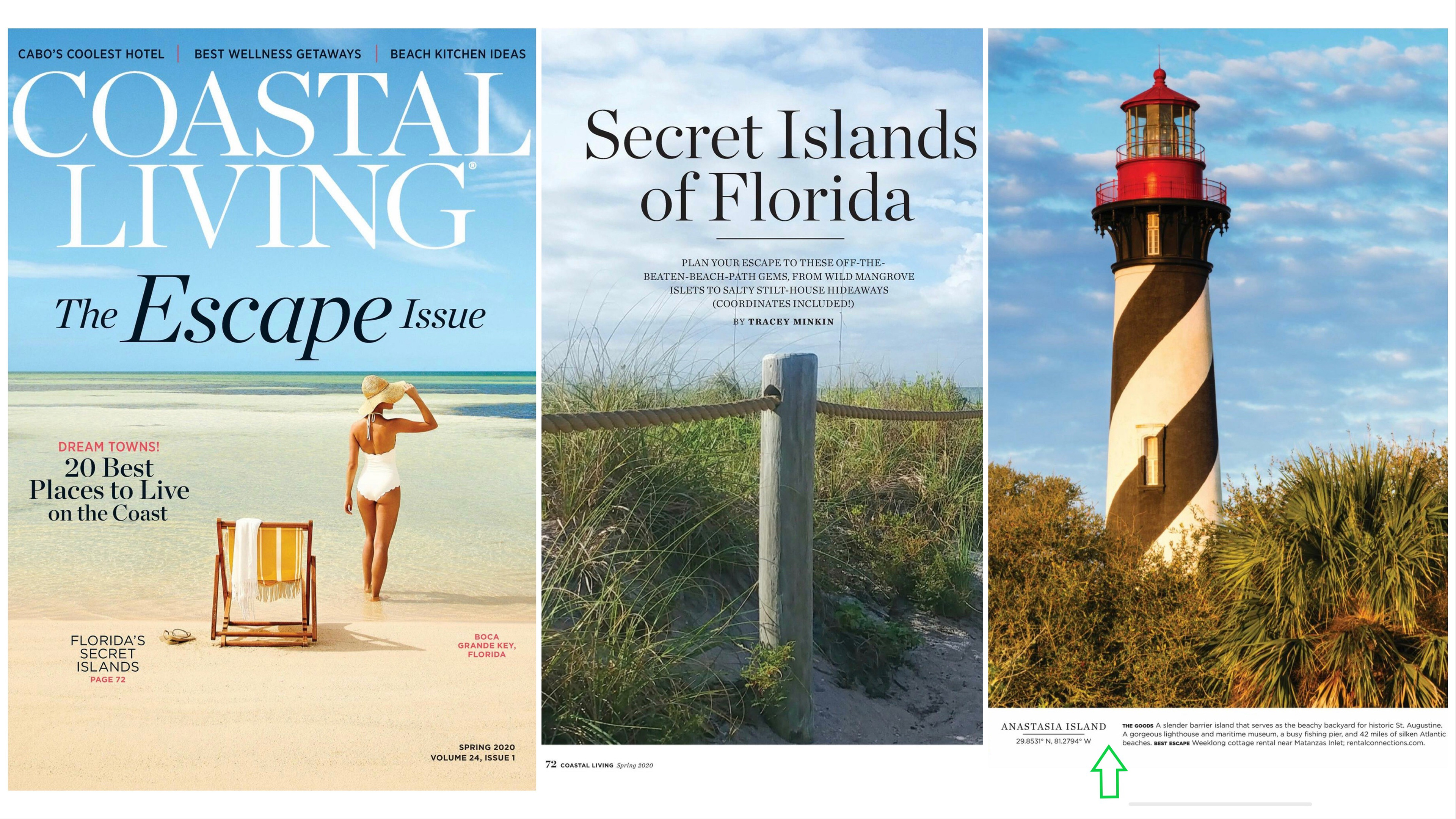 Coastal Living, Secret Islands of Florida, St. Augustine Lighthouse, 2nd Quarter 2020