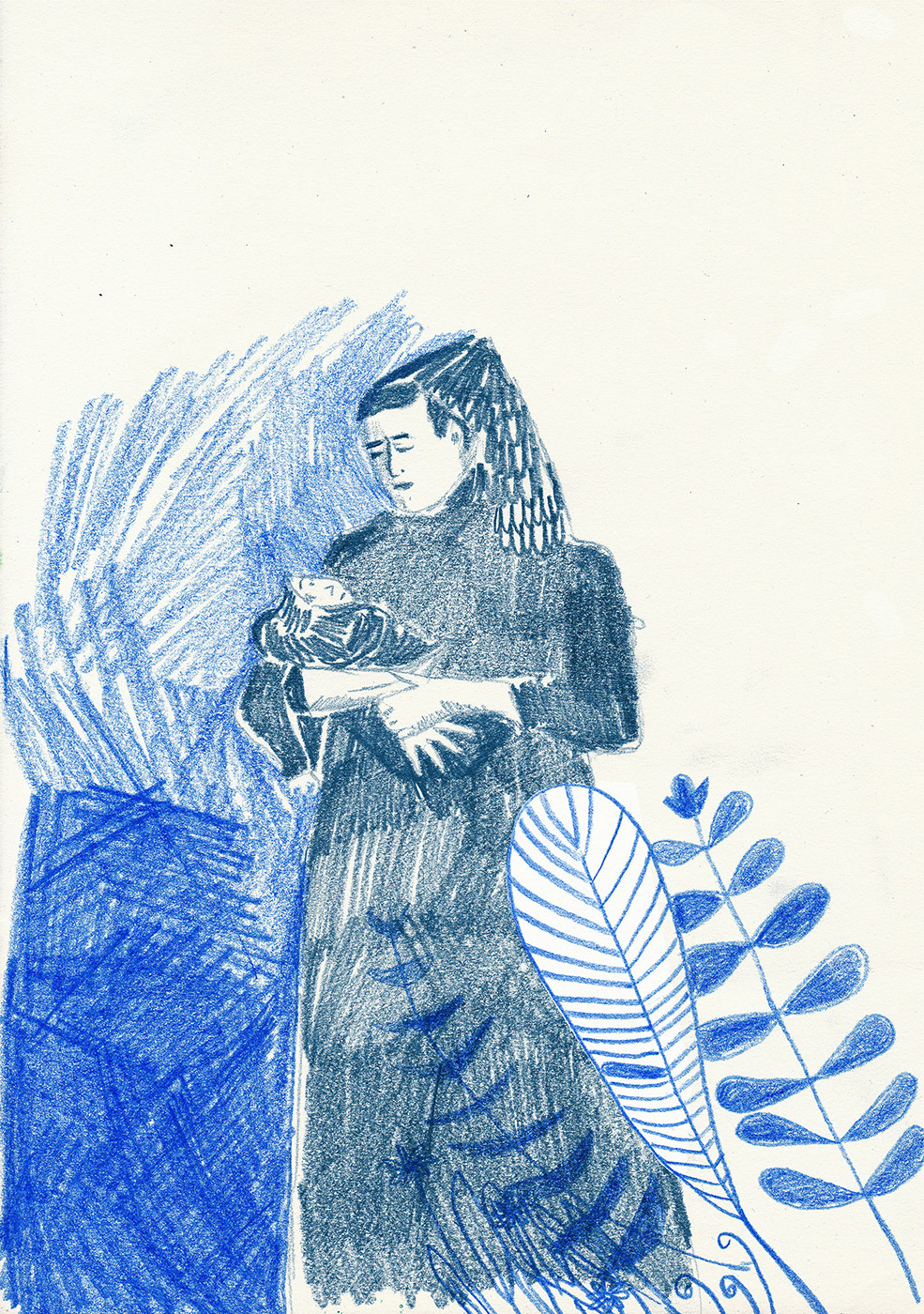 mama met kind illustratie