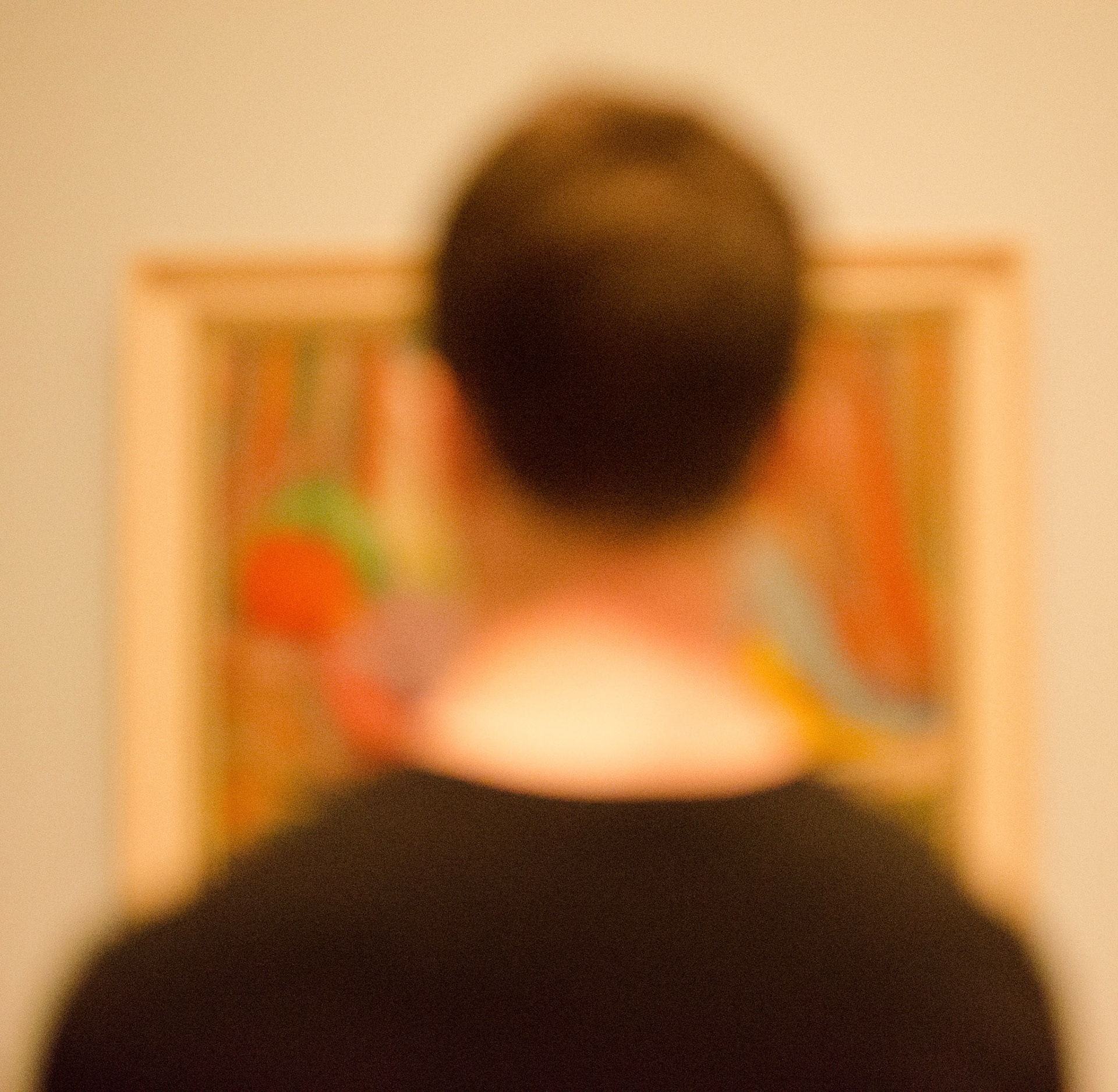 A man enjoying Magritte's work