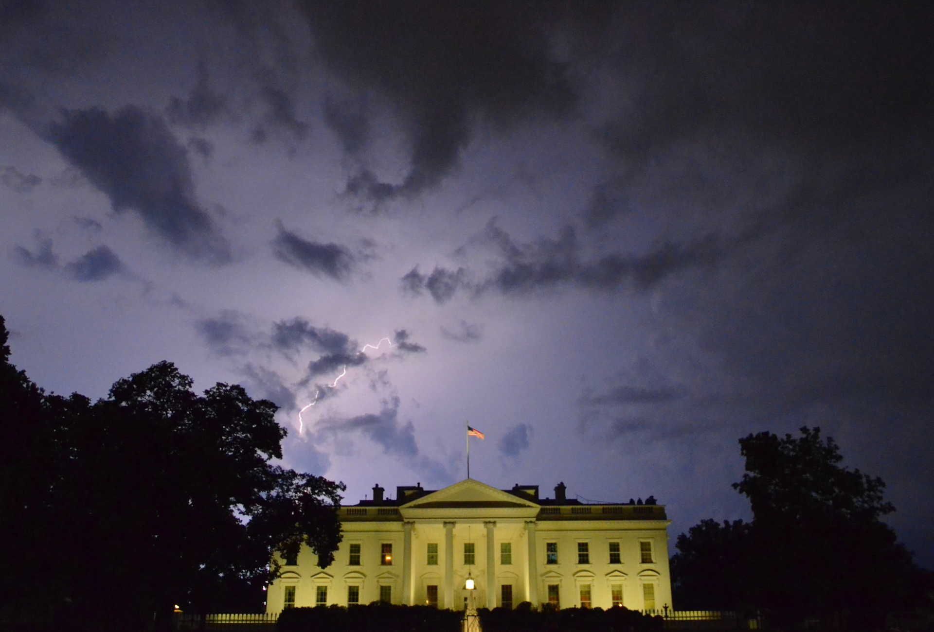 Stormy Night in Washington DC, Whitehouse