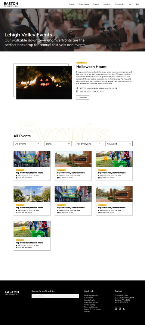 Event Page with V3 Home Page