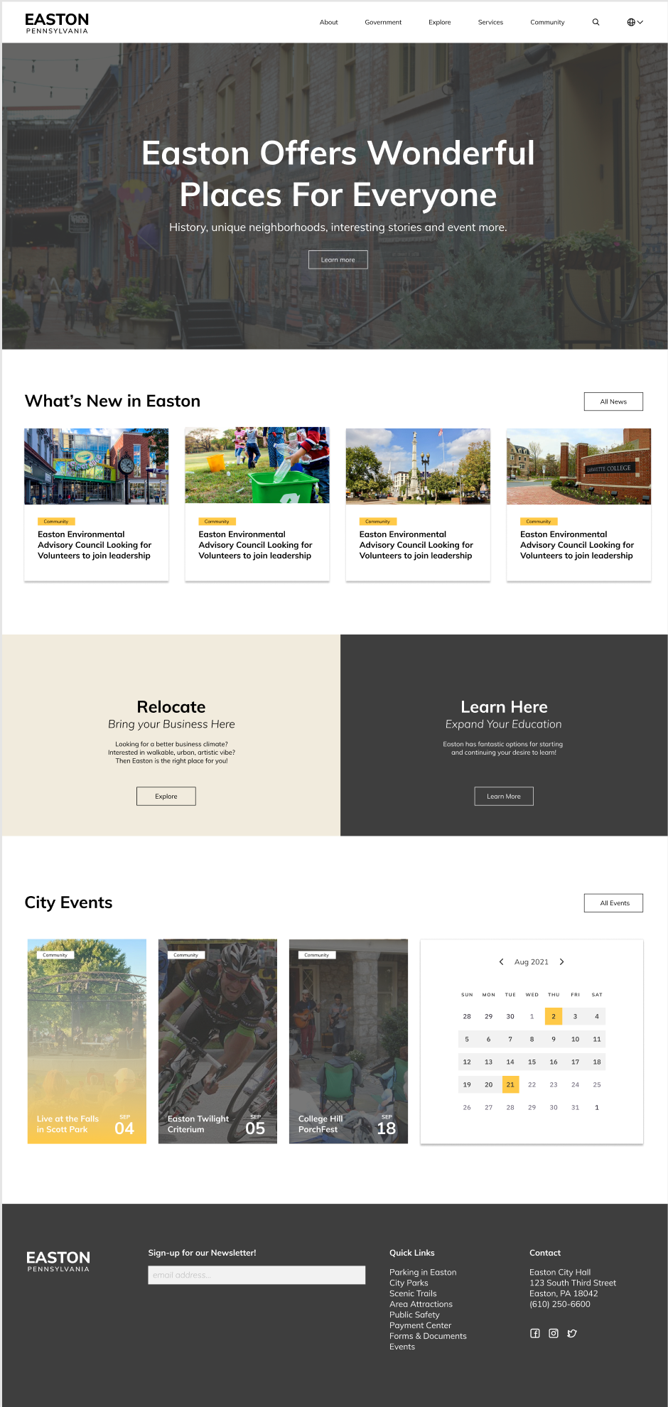 Initial Design for Home Page