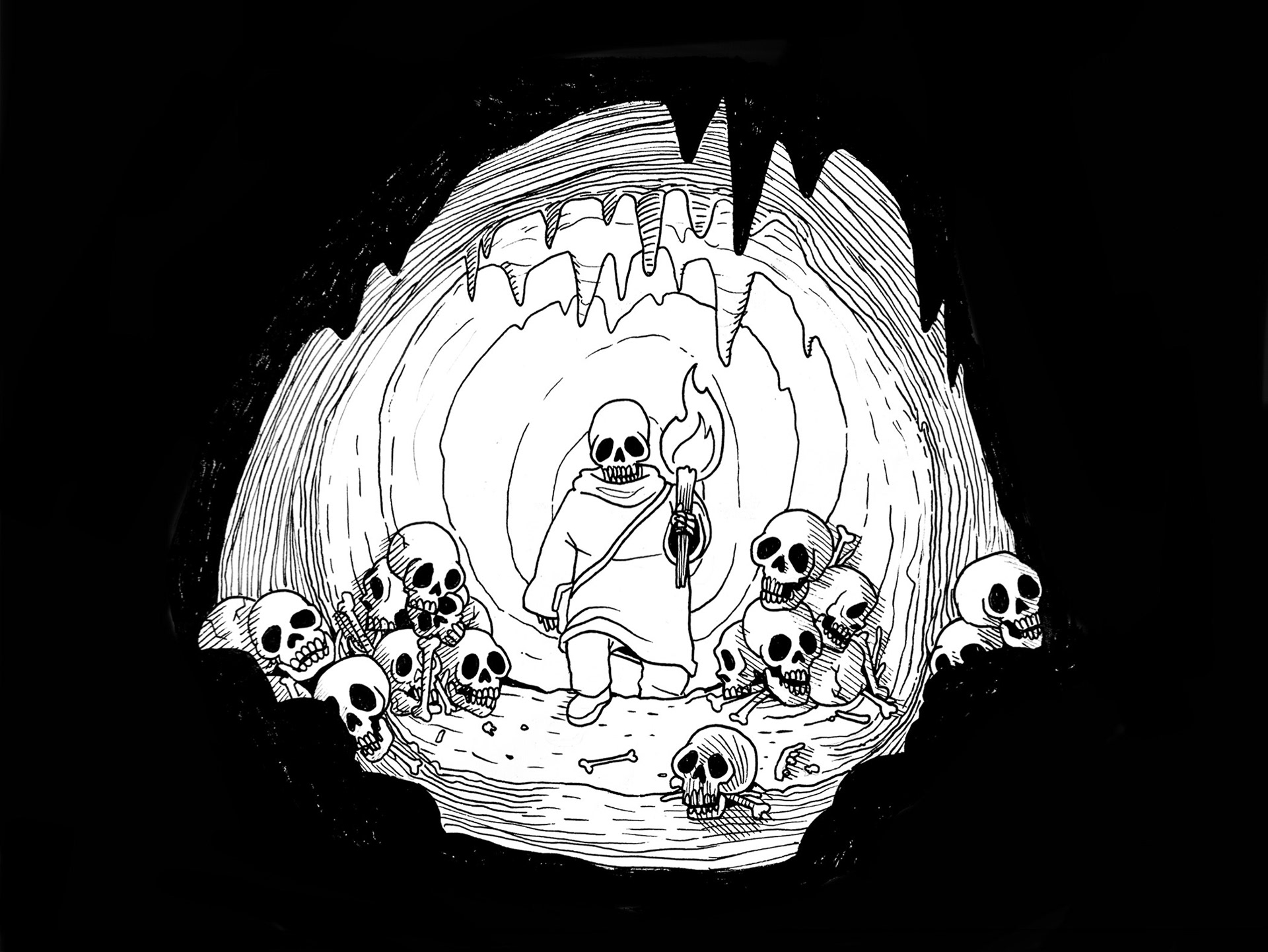 An original hand-drawn illustration for day 25 of Inktober 2023, titled "Dangerous