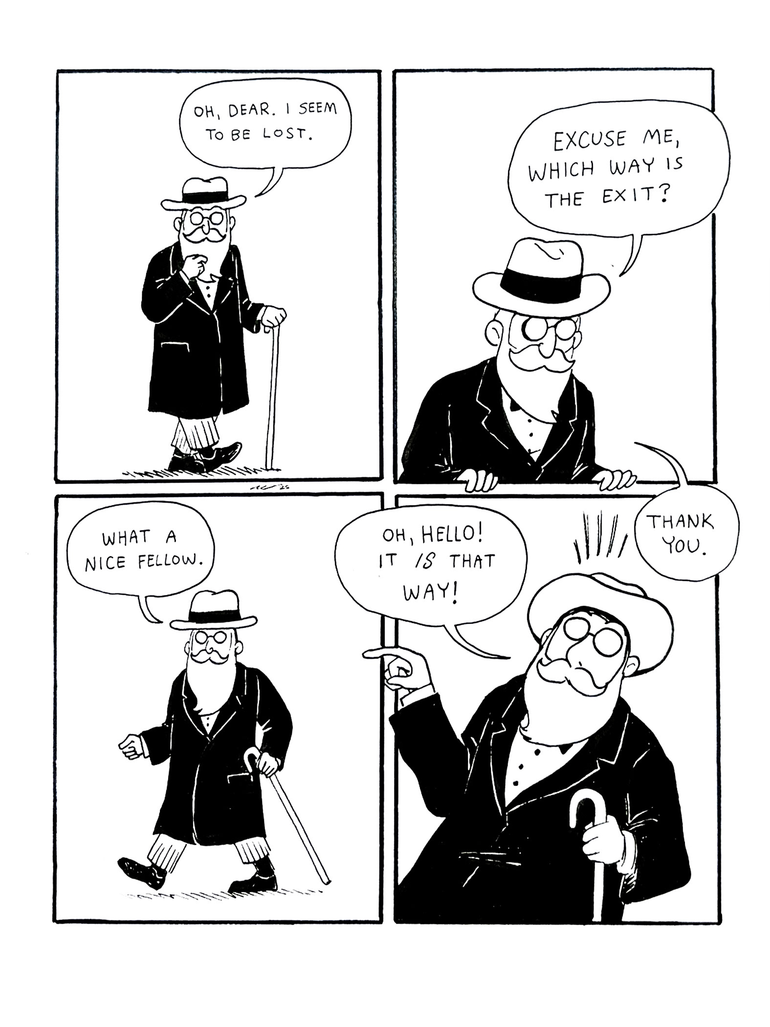 An original hand-drawn comic titled "Self guided".