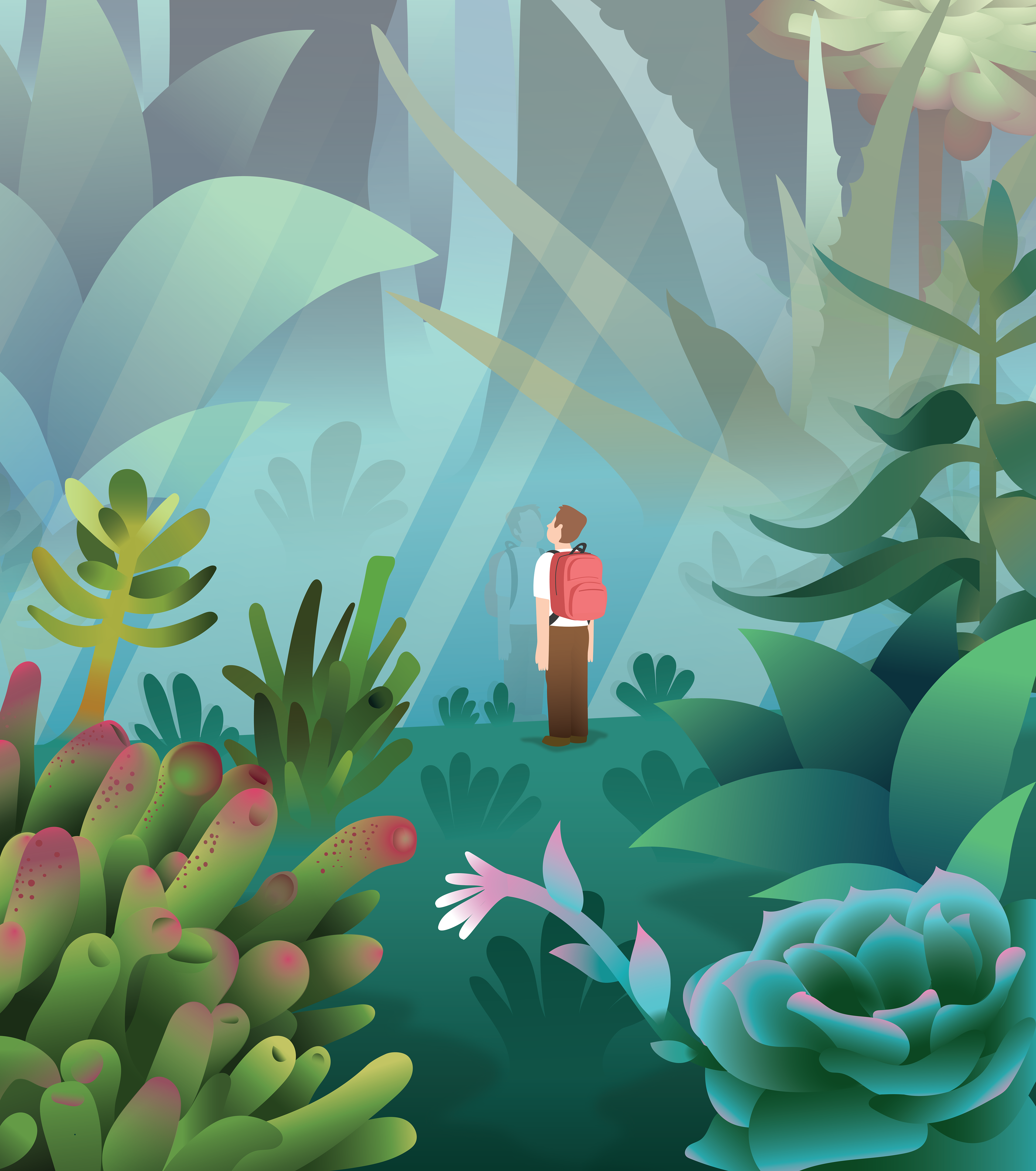 An original digital illustration titled "Deja Vu".