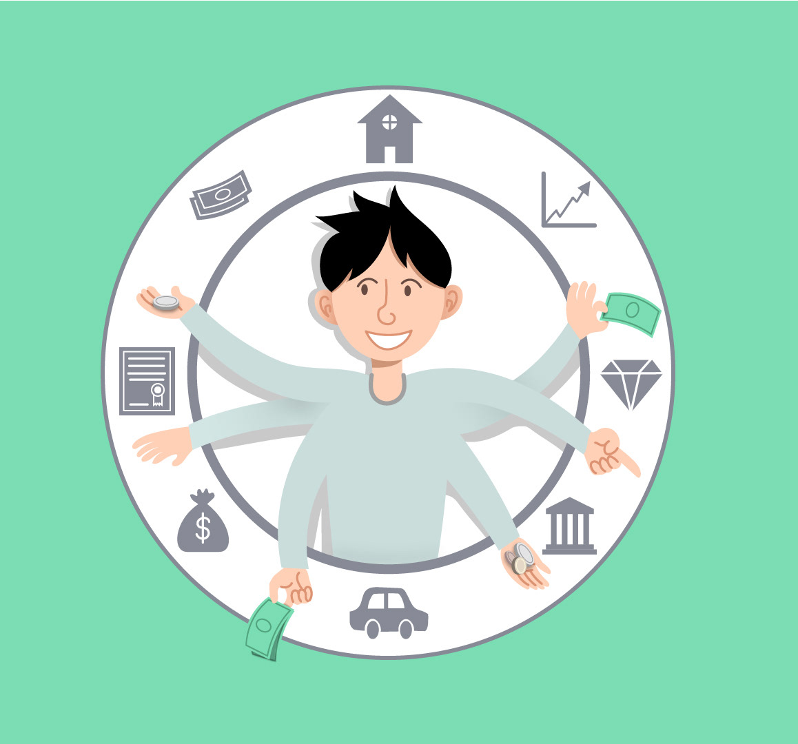 A digital illustration created for members of the NYCDCP concerning Investment and Spending.