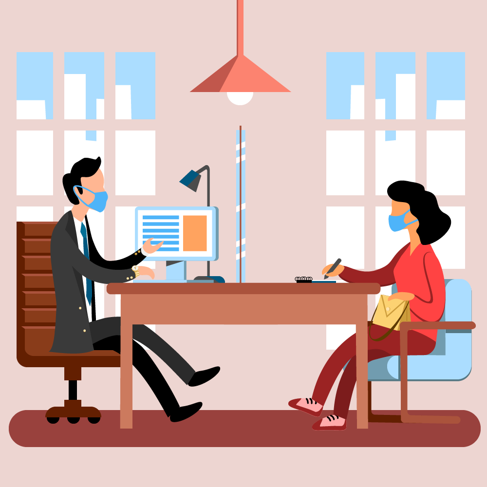 Digital illustration created for Voya customers looking to book appointments.