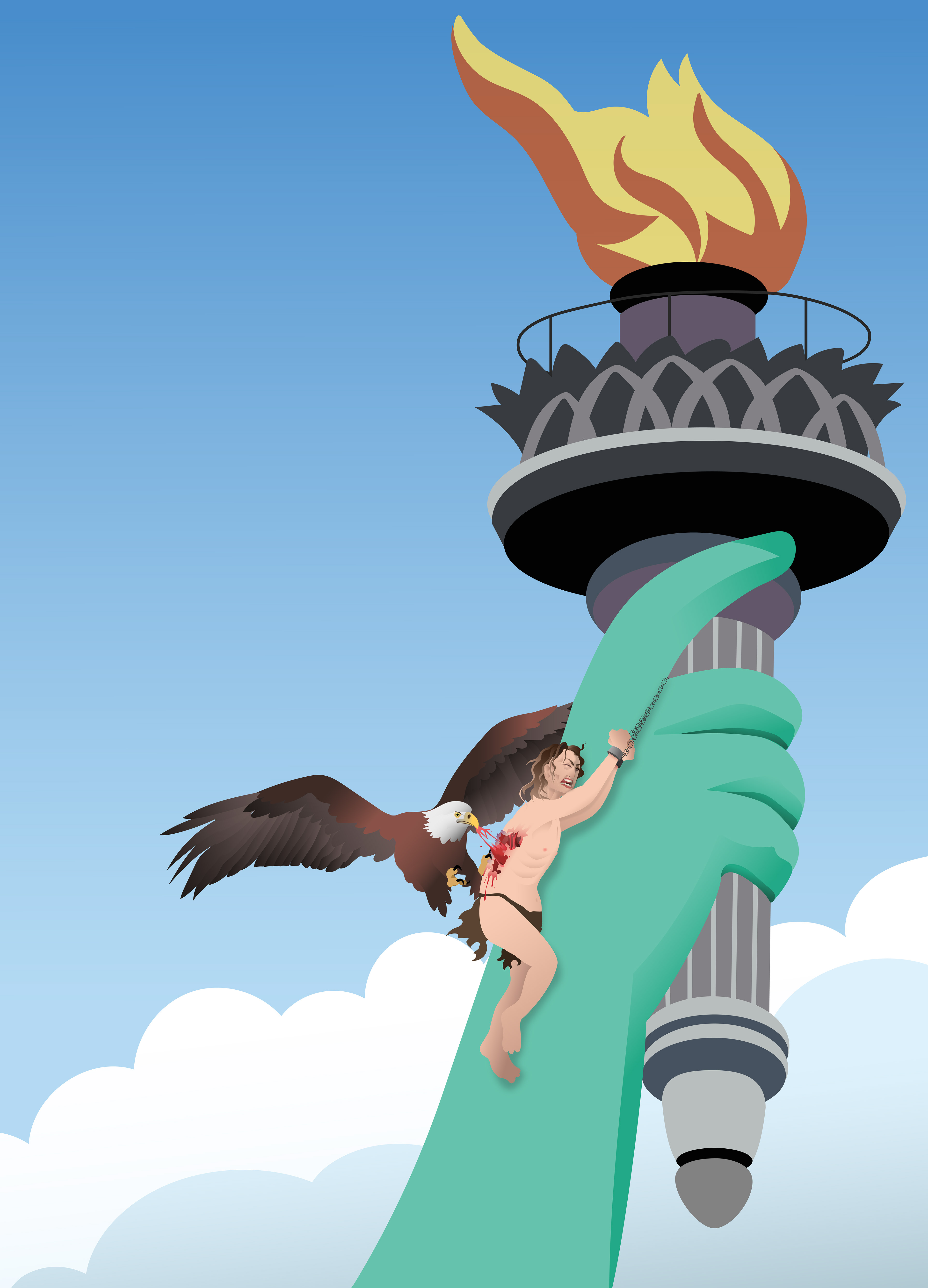 Original digital illustration titled "Punishment and Crime".