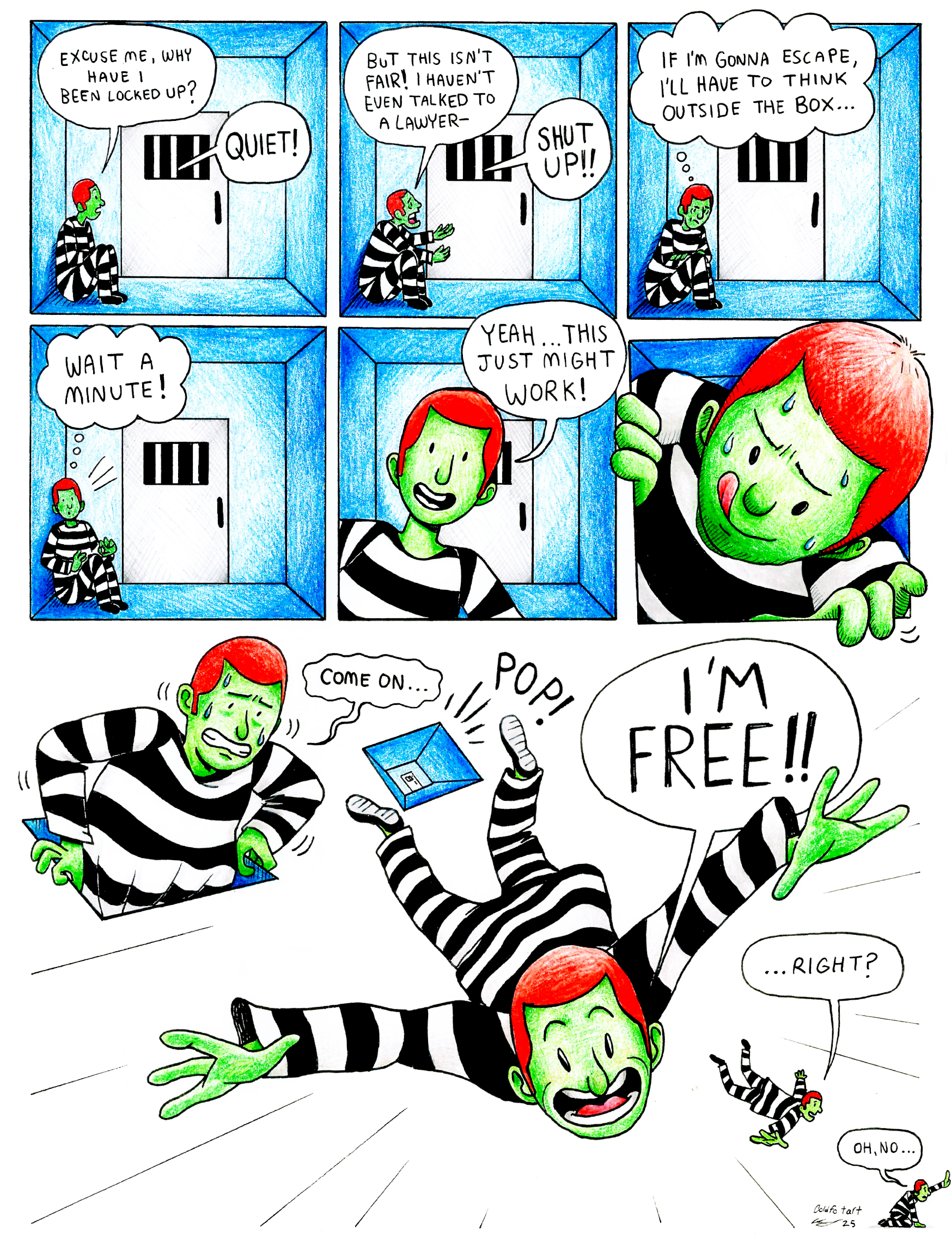 An original hand-drawn comic made for WMFU's 2025 Summer zine titled "Philistia". 