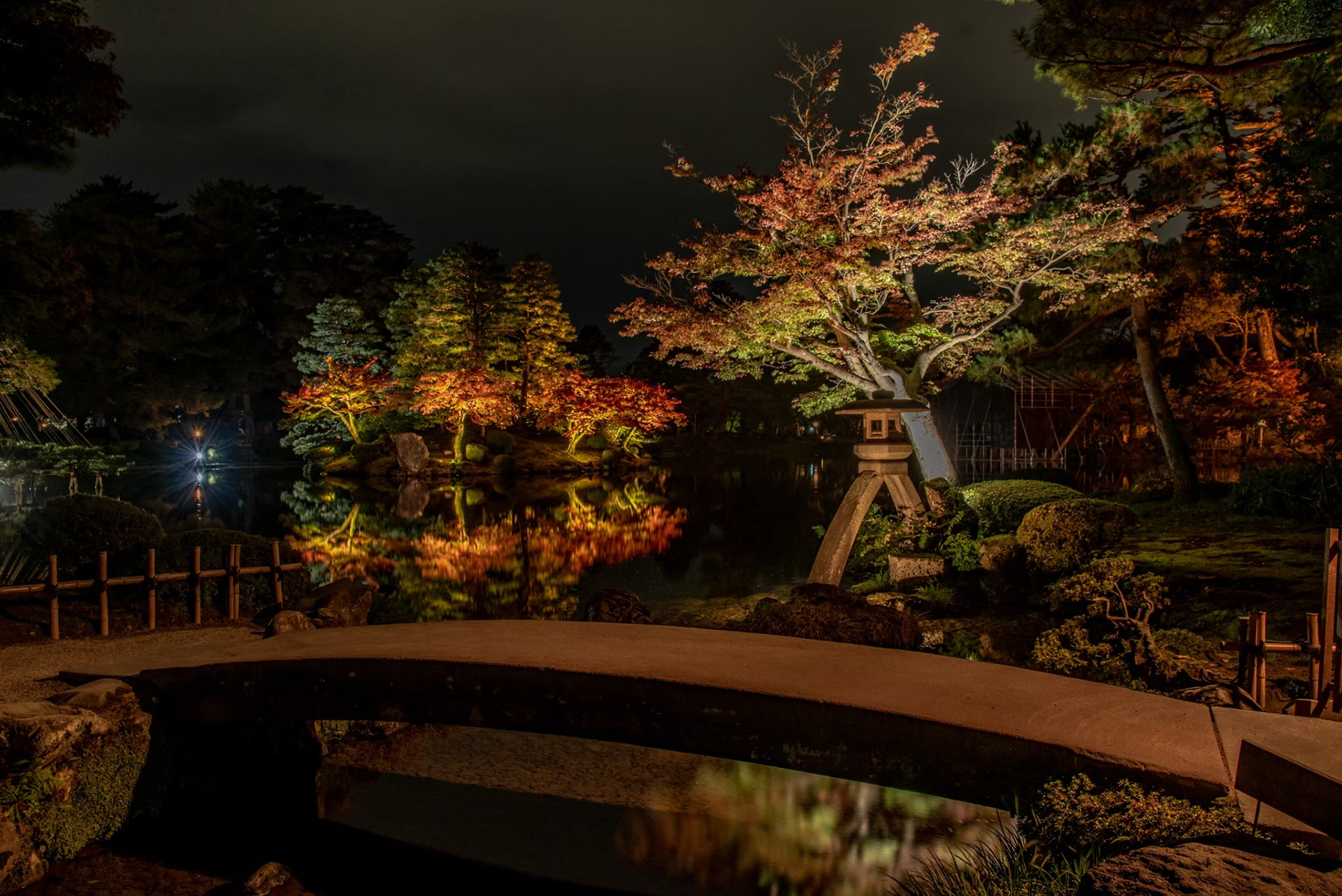 兼六園ライトアップ秋の段