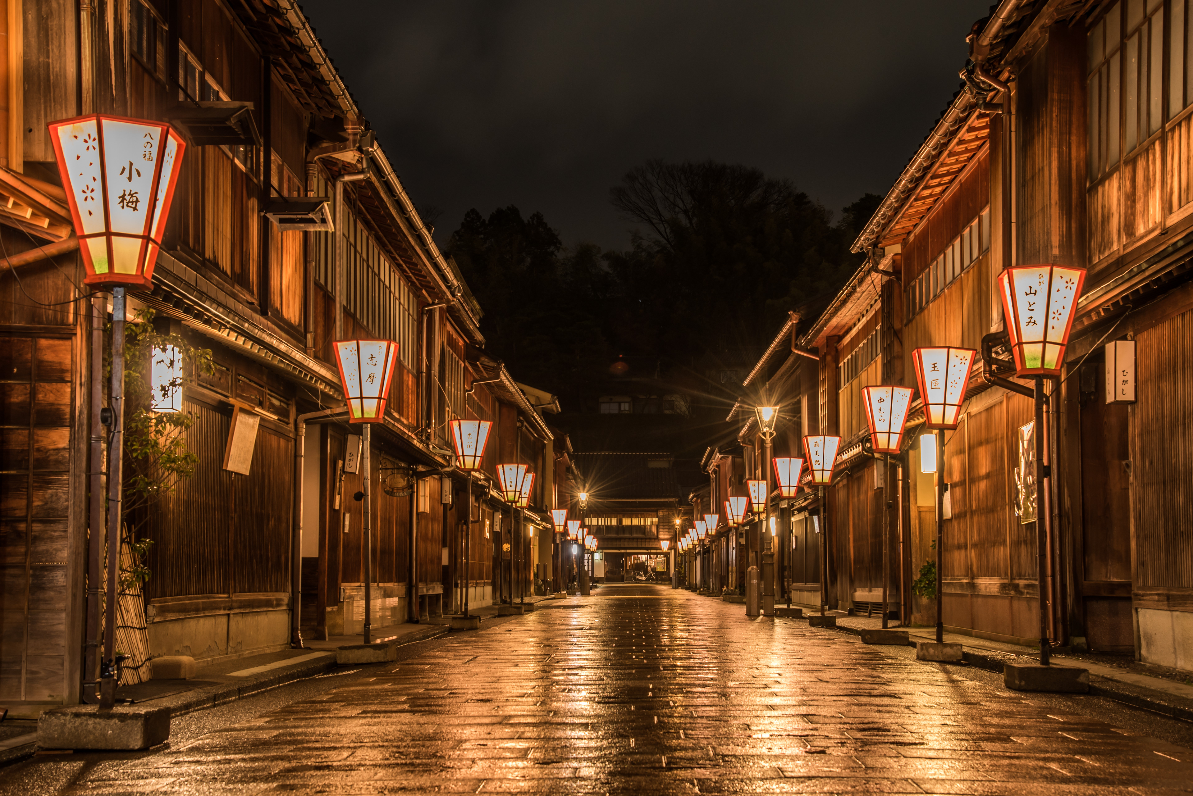 金沢・ひがし茶屋街の夜景