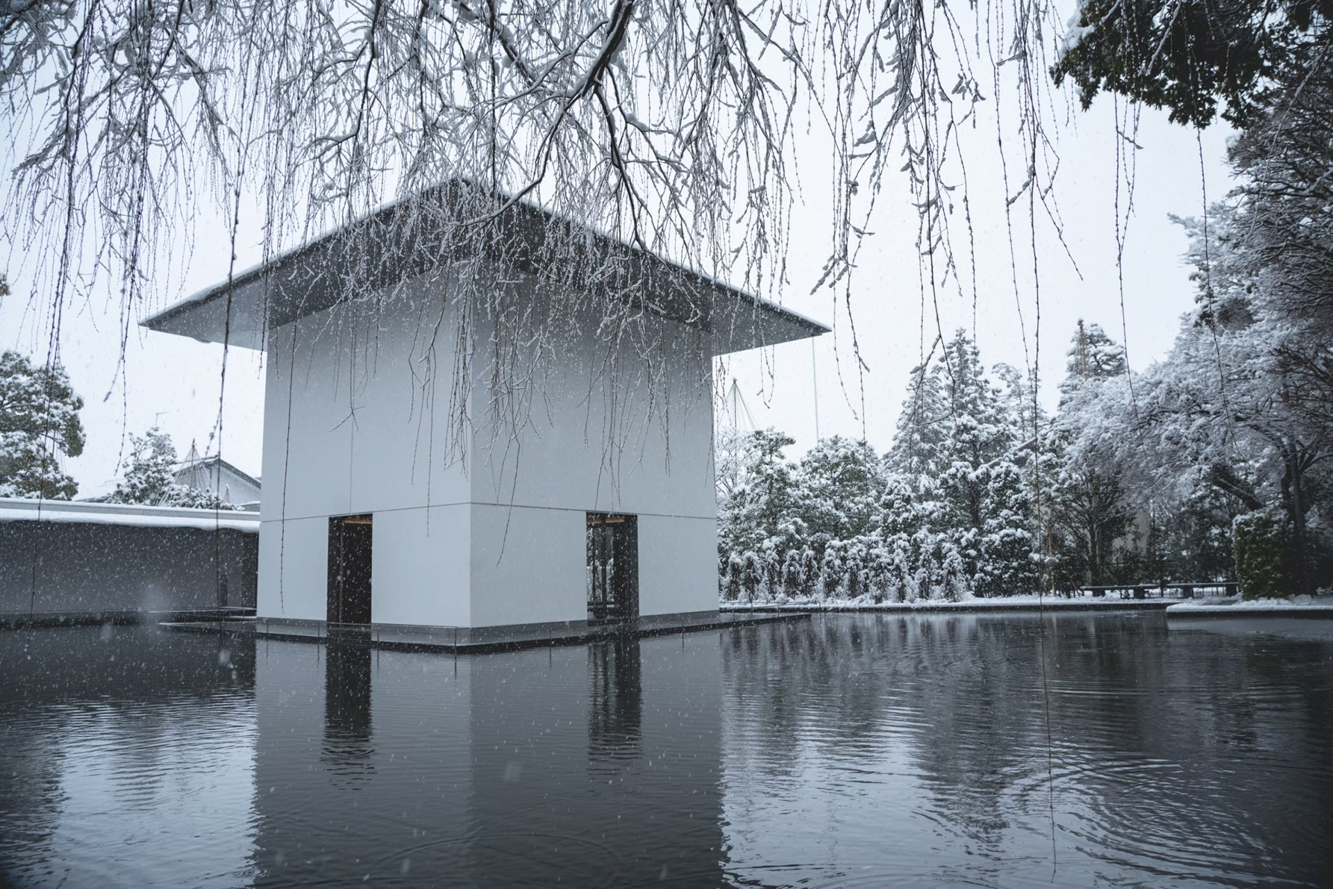 金沢・鈴木大拙館の雪景色