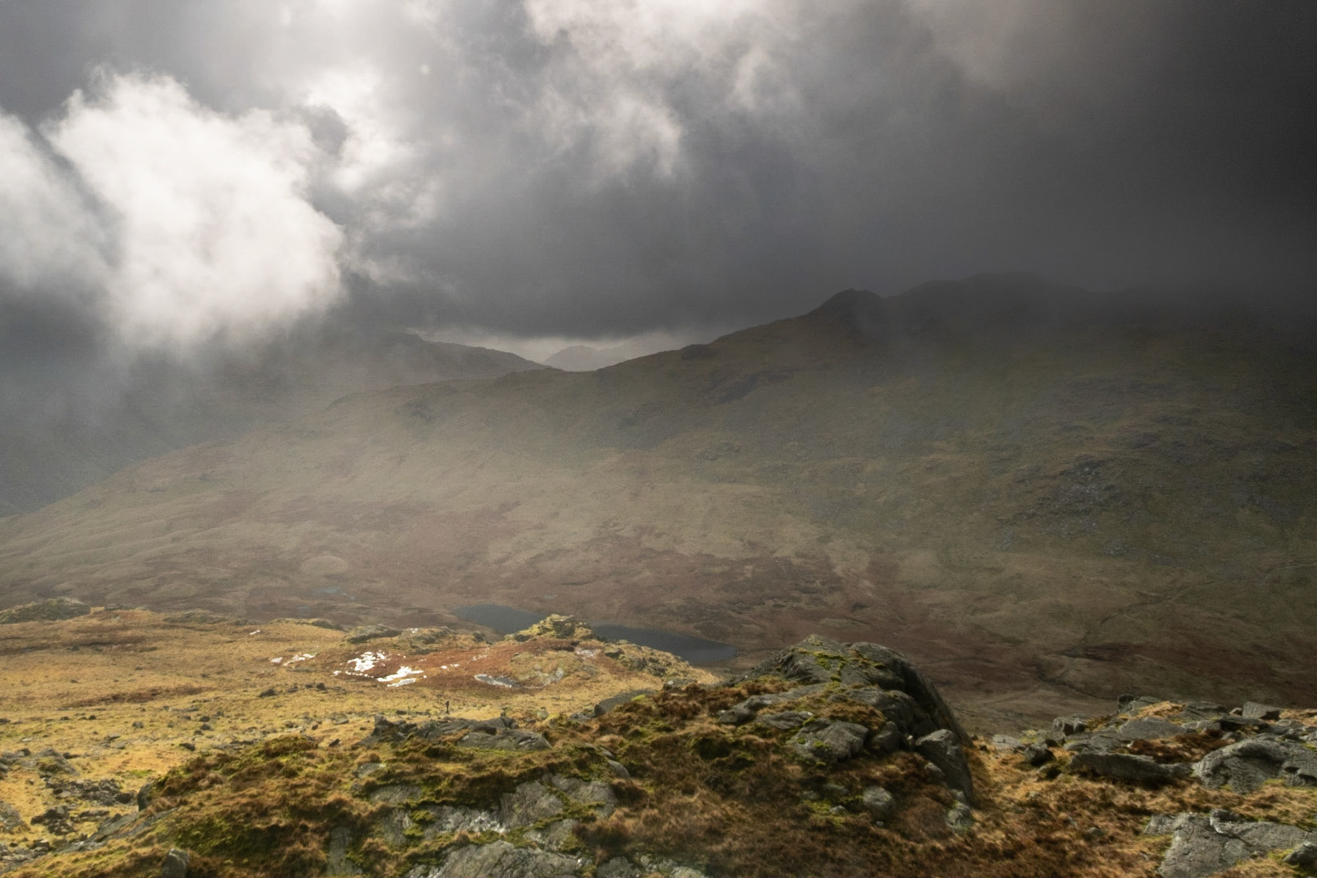 Wetaher rolling in over Red Tarn