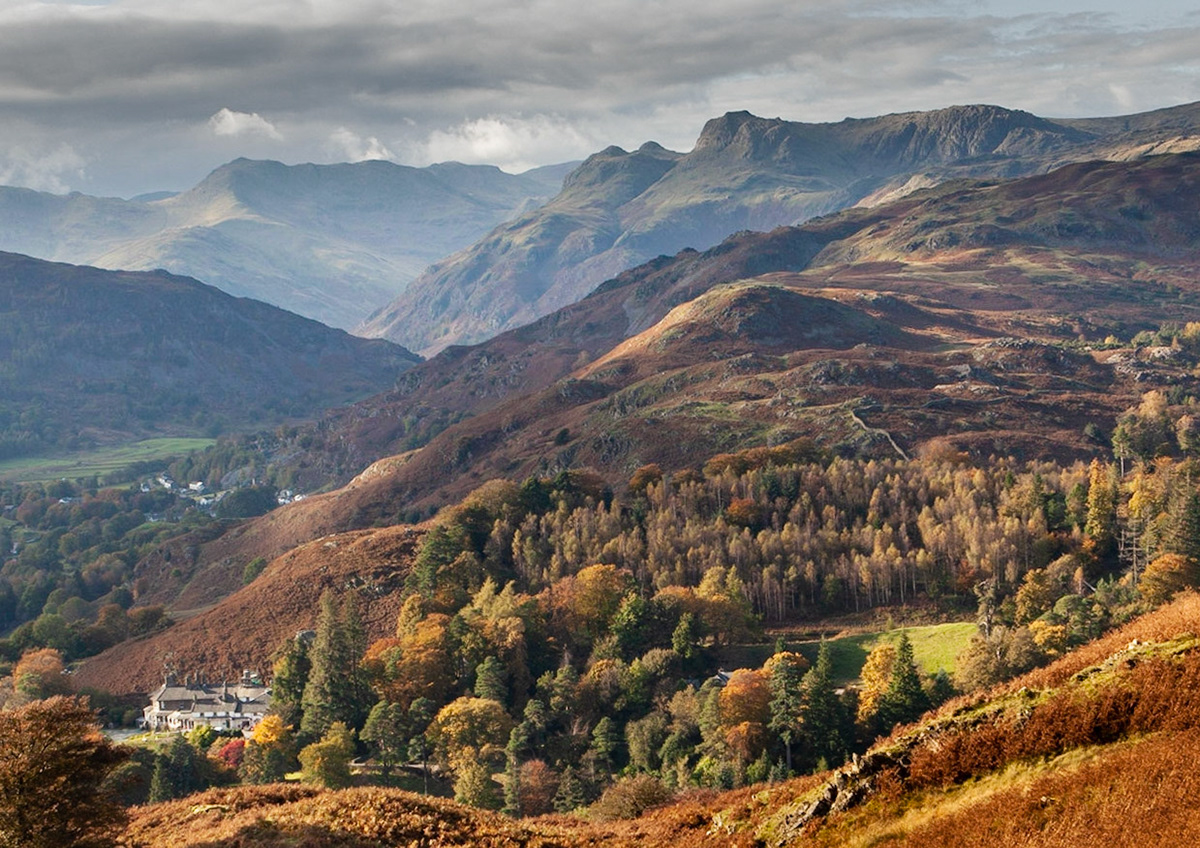 Great Langdale with YHA Langdale in the foreground