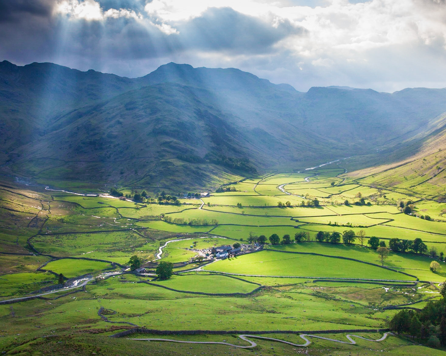 Patterns of light and landscape at the head of Langdale