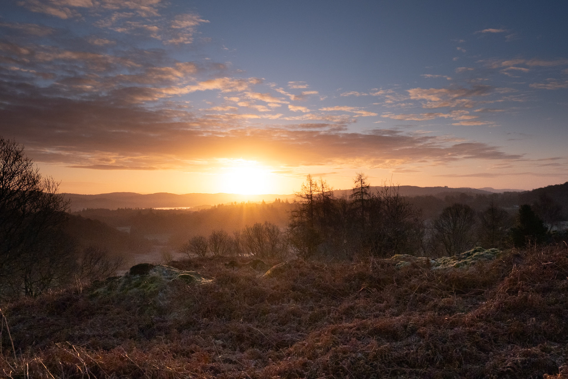 Sunrise over Windermere from Little Loughrigg