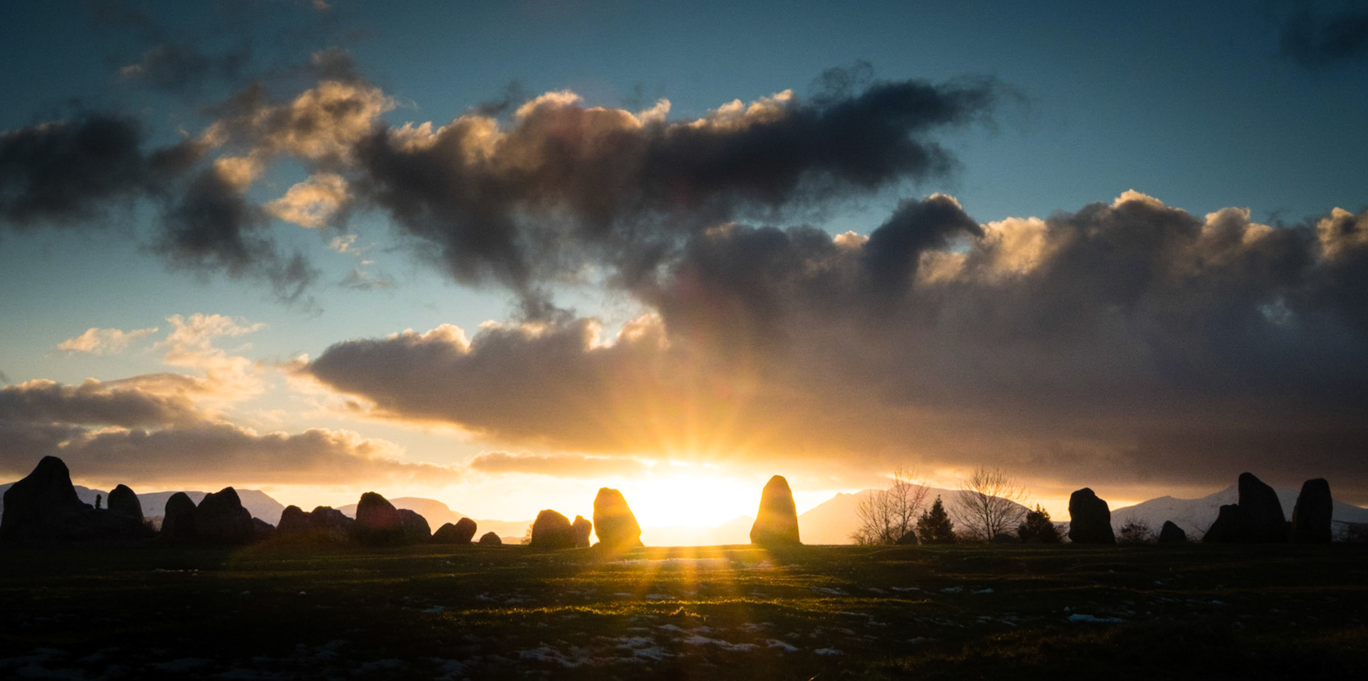 Winter sunset at Castlerigg Stone Circle