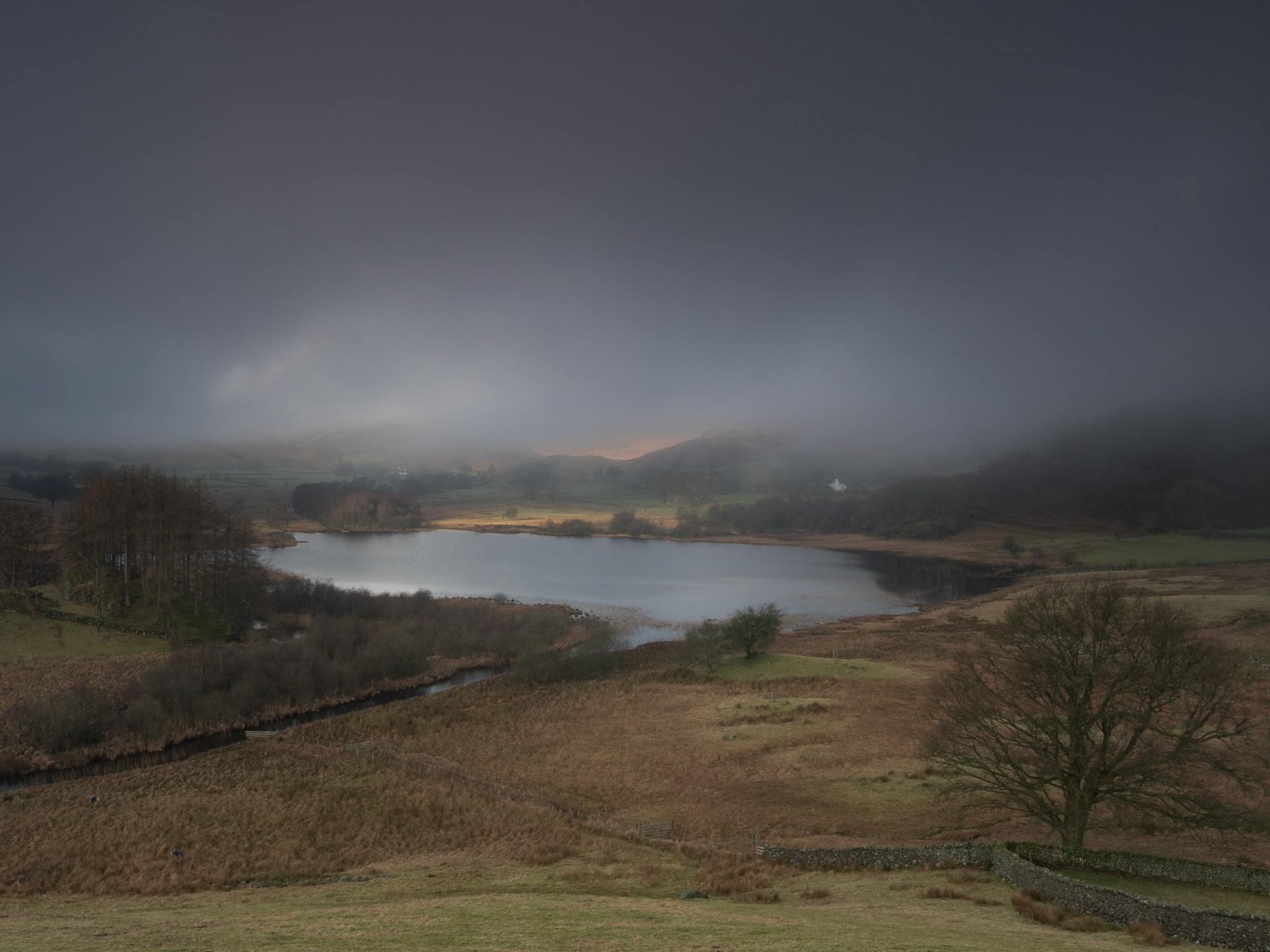 Moody Mist over Little Langdale Tarn