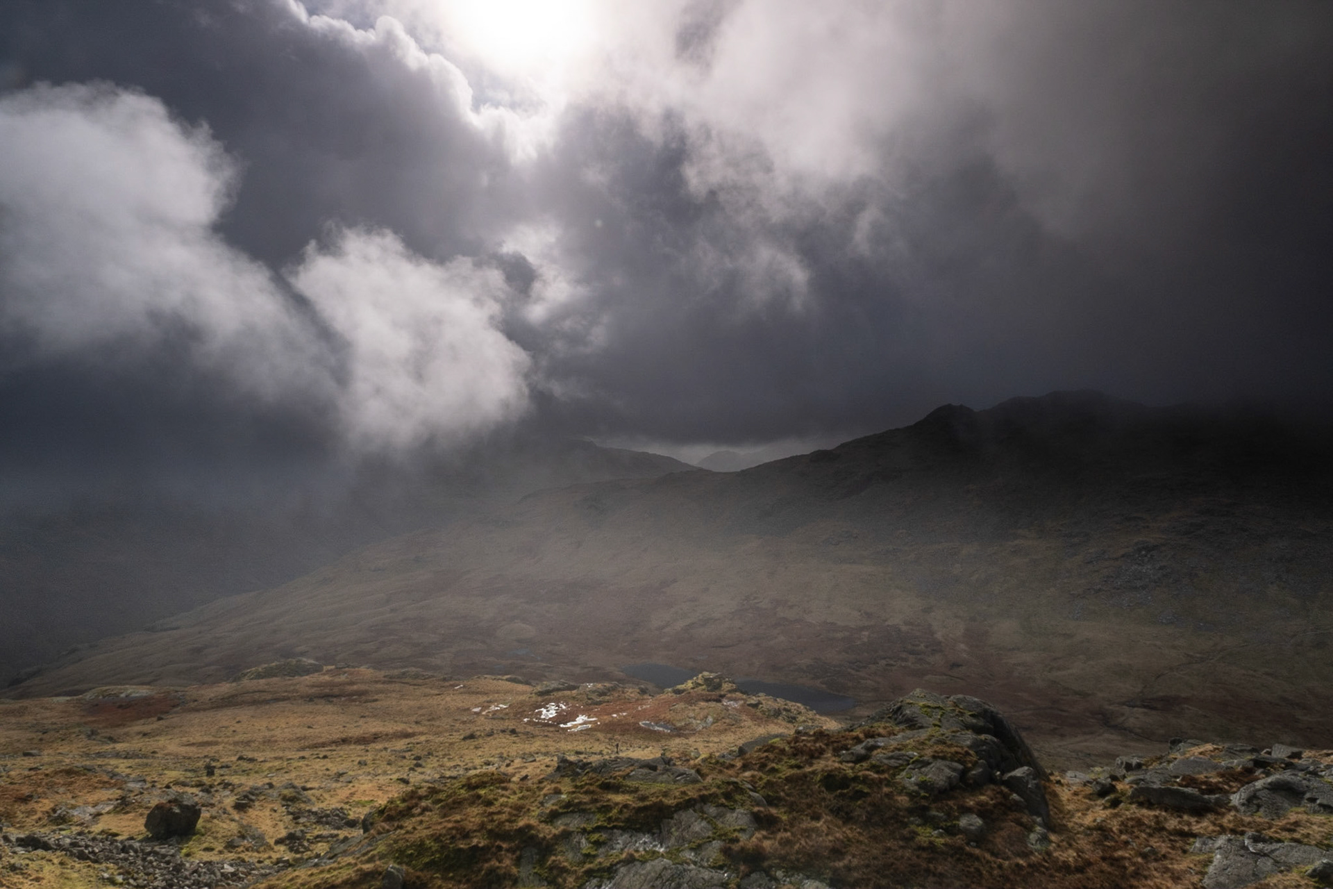 Wetaher rolling in over Red Tarn