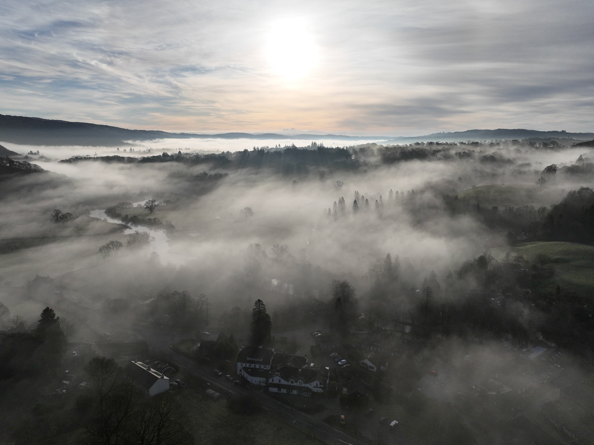 Dawn light over Skelwith Bridge