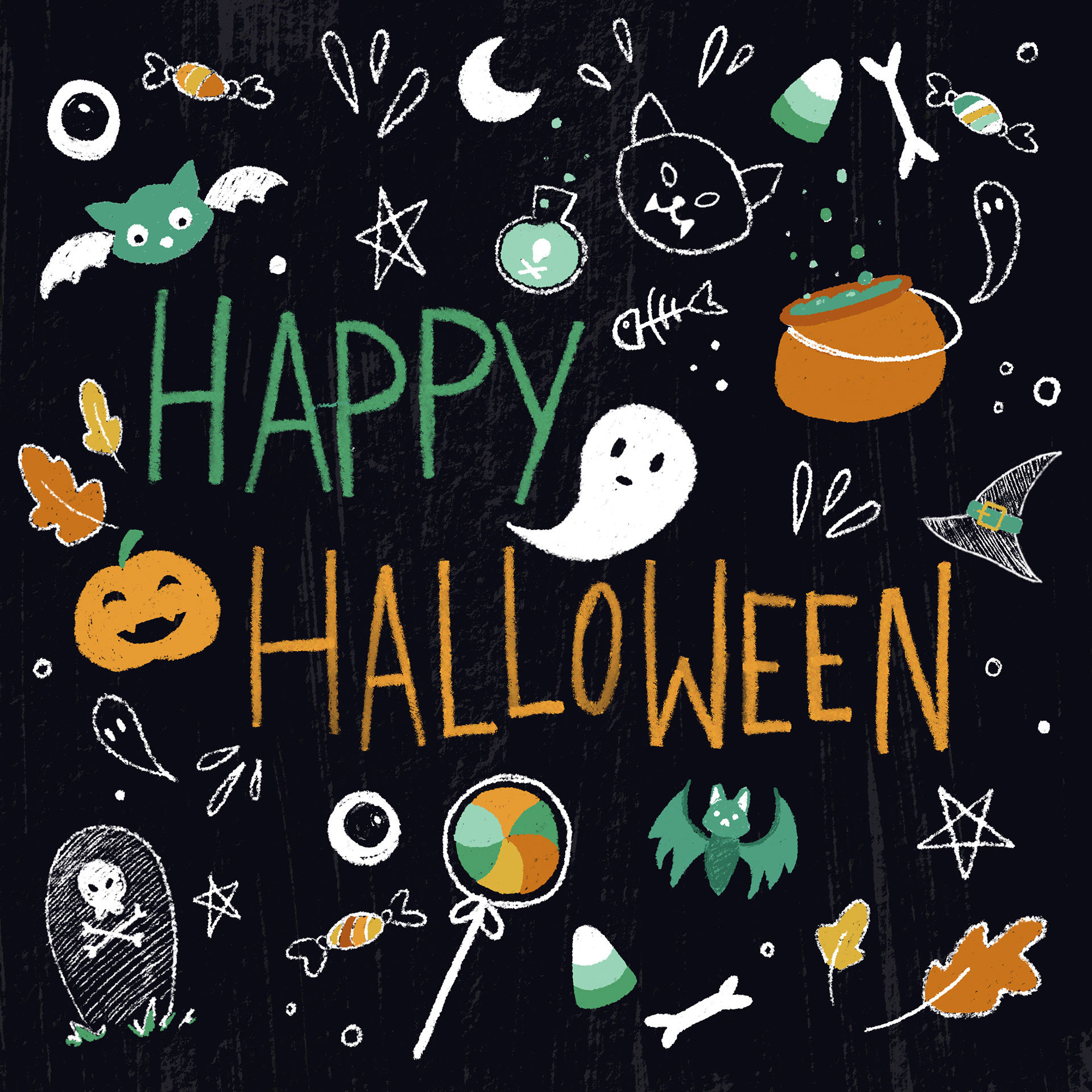 Halloween socials illustration