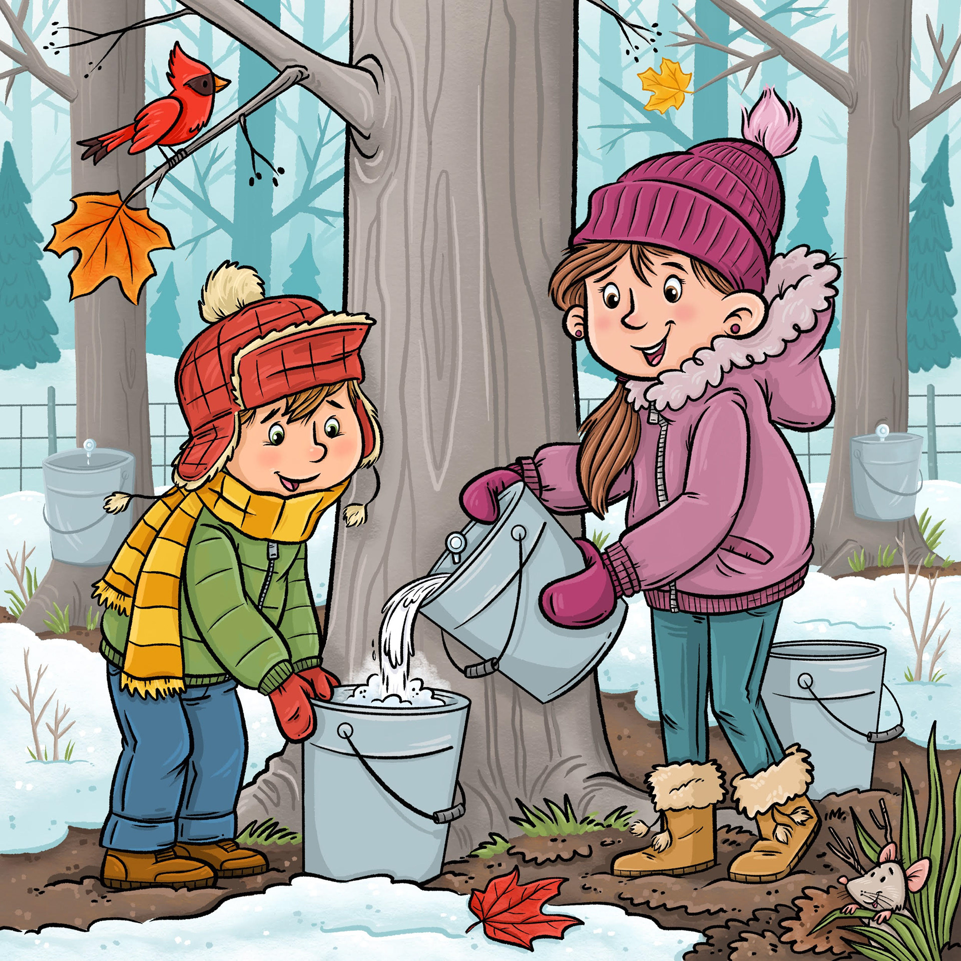 Collecting Sap - Maple Syrup Season