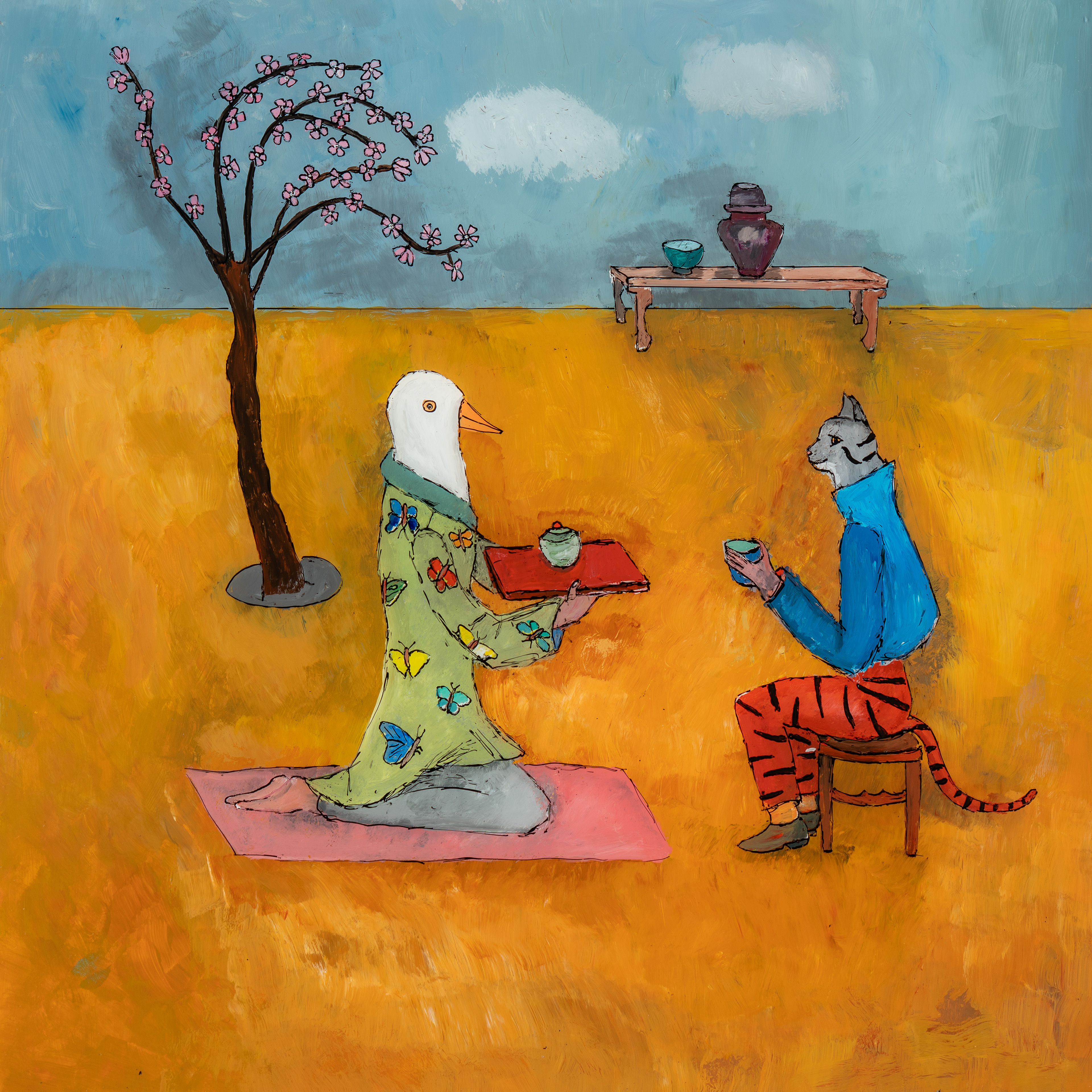 Tea Ceremony (glass painting)