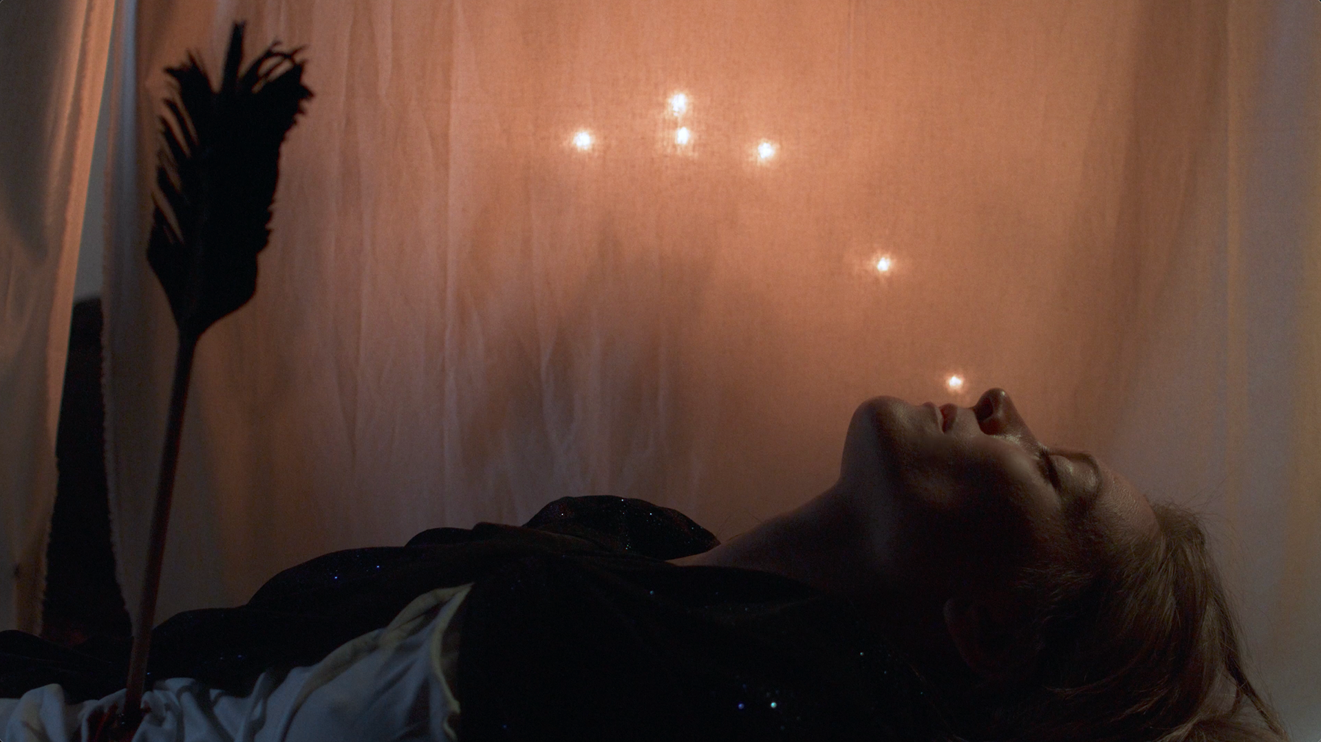 Hand made arrow. Celeste's subtle blue sparkle in her cape. 