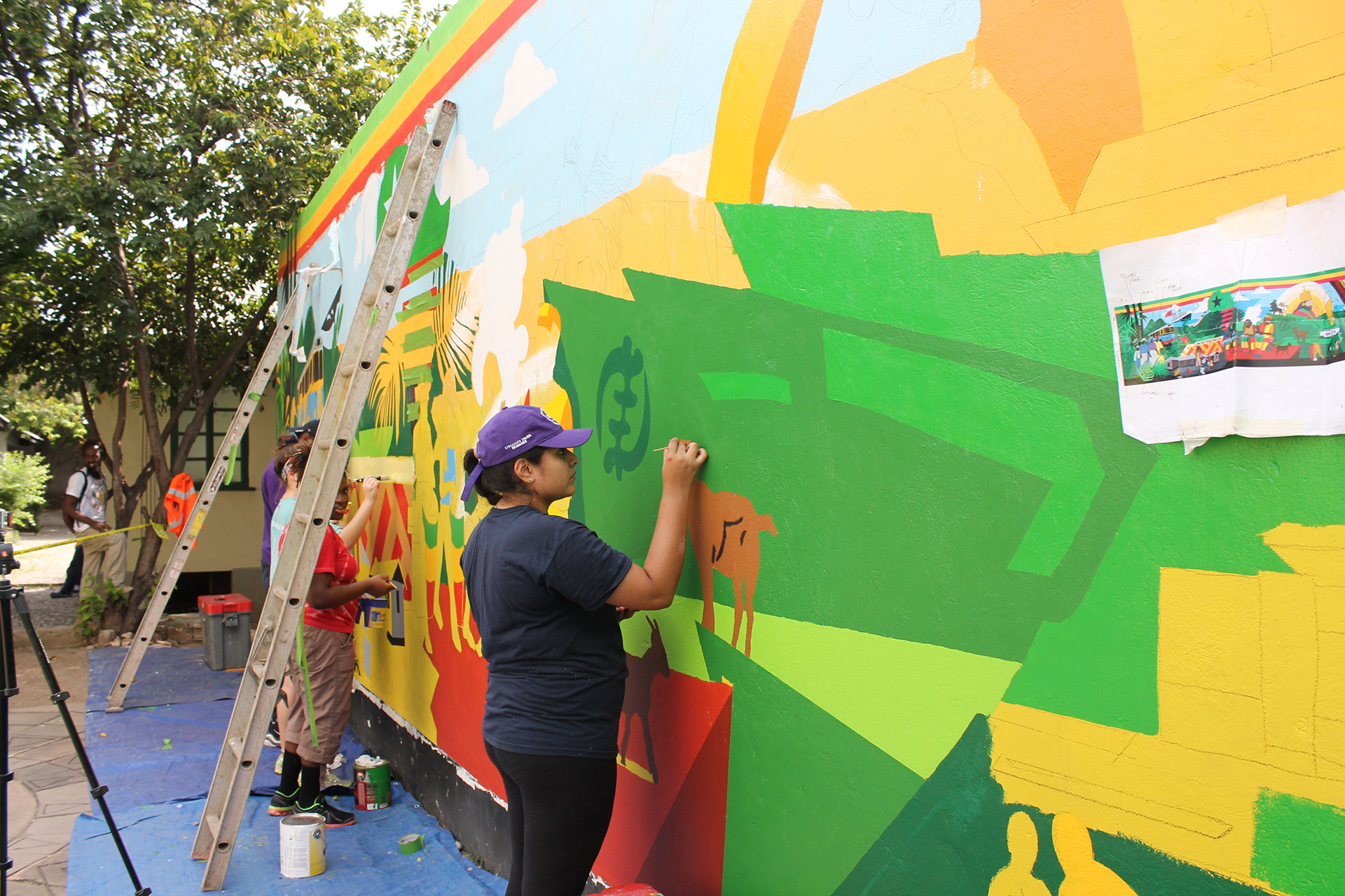 Sike Style Industries - Culture Yard Mural in Trenchtown Jamaica