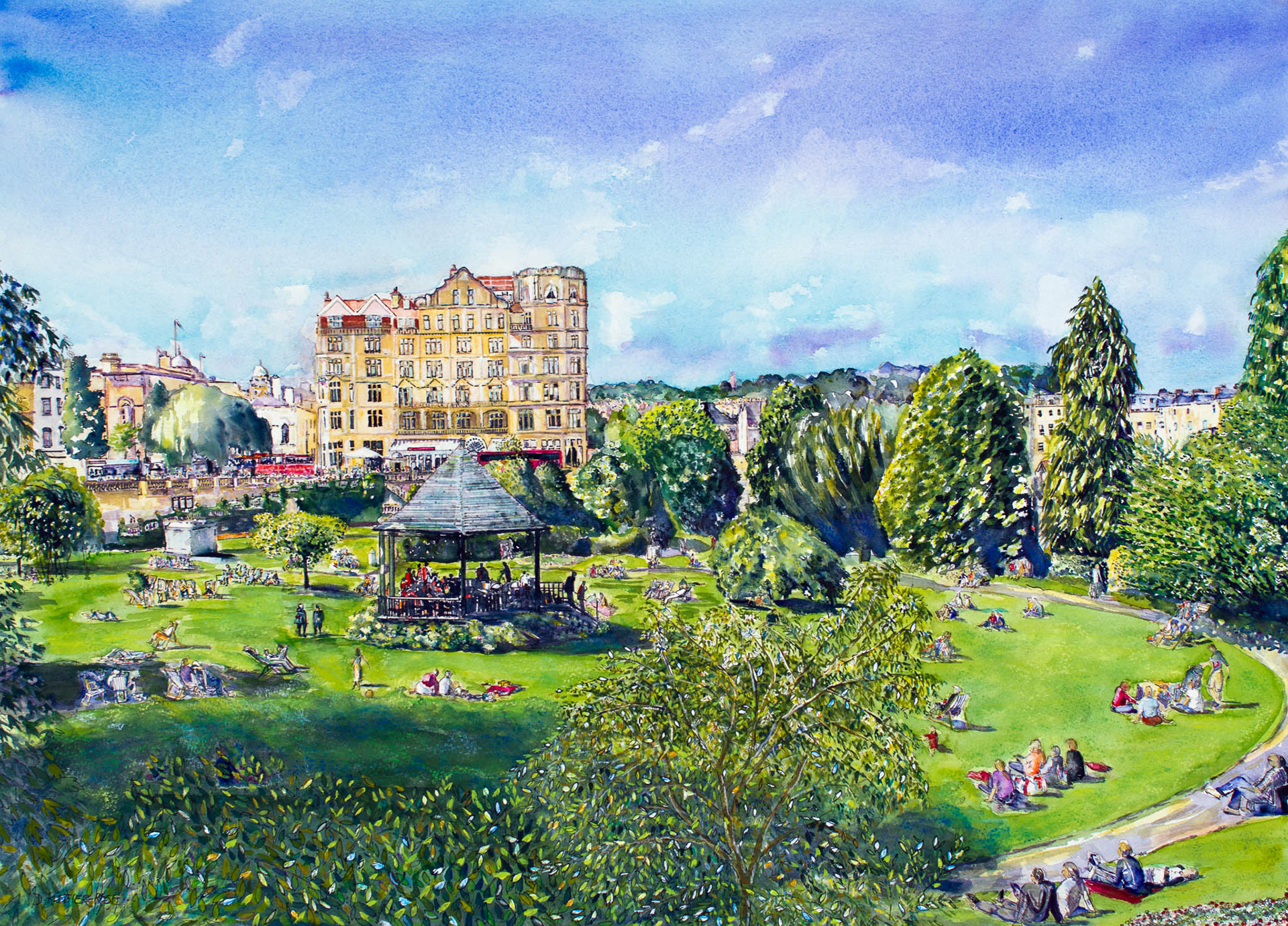 A PERFECT SUNDAY IN THE PARK Mixed media 50cm x 70cm
