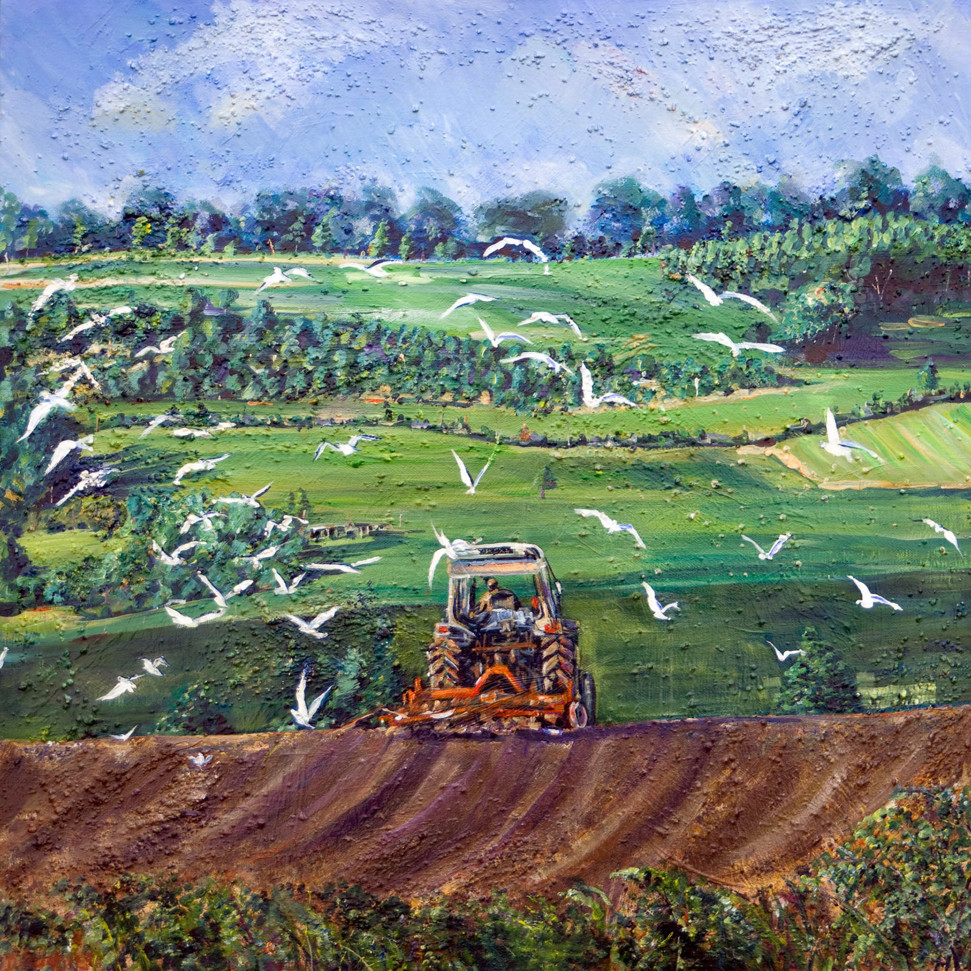 NEAR LITTLE TOR HILL. x2. From an original painting by Diana Aungier-Rose. Picture size: 6in x 6in. Mount size: 8in x 8in. FOR SALE: £8