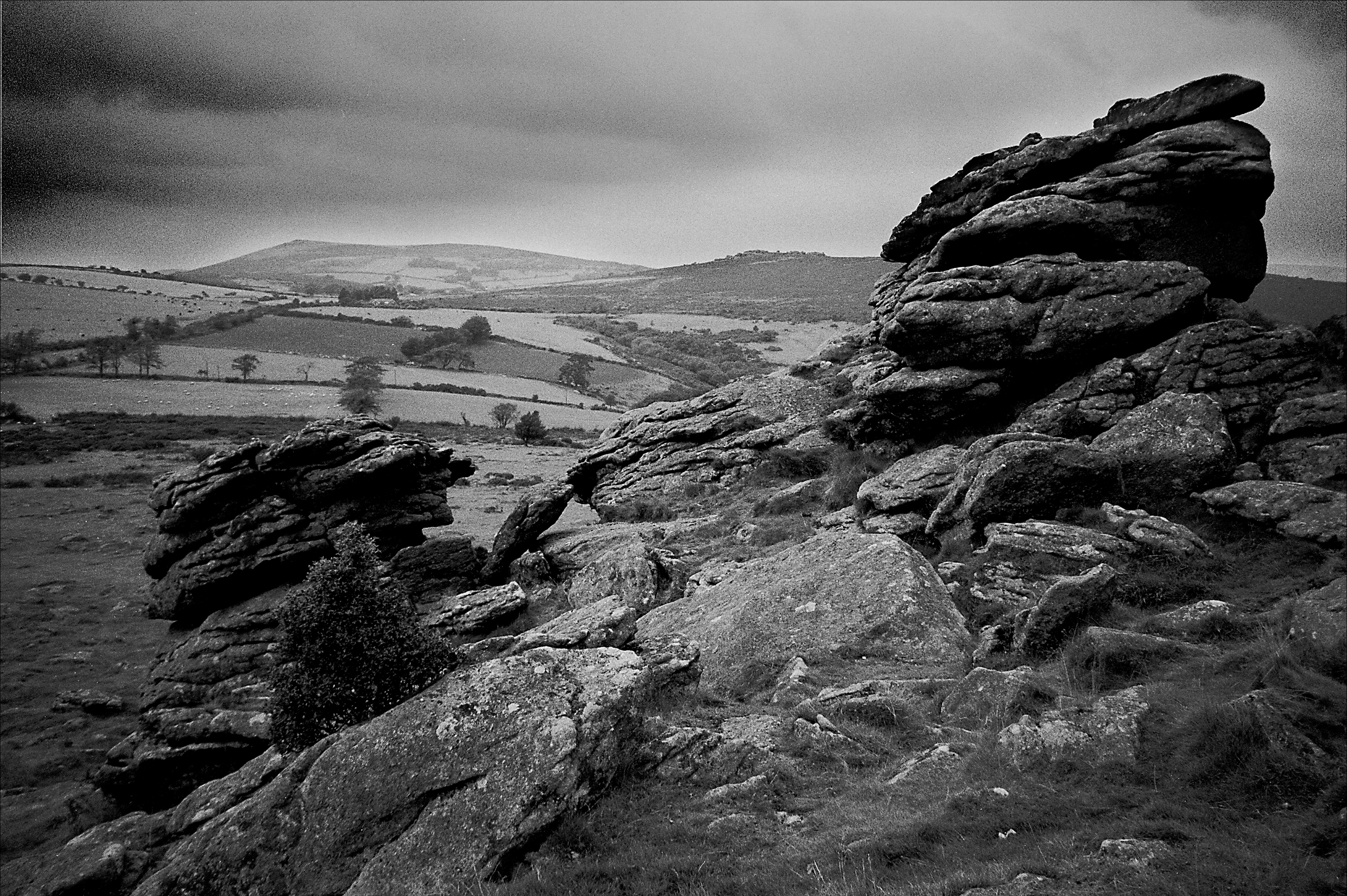 HOUND TOR, DARTMOOR. An original photograph by Chris Rose. Image size: 29cm x 39cm. Frame size: 43cm x 53cm. FOR SALE £70.
