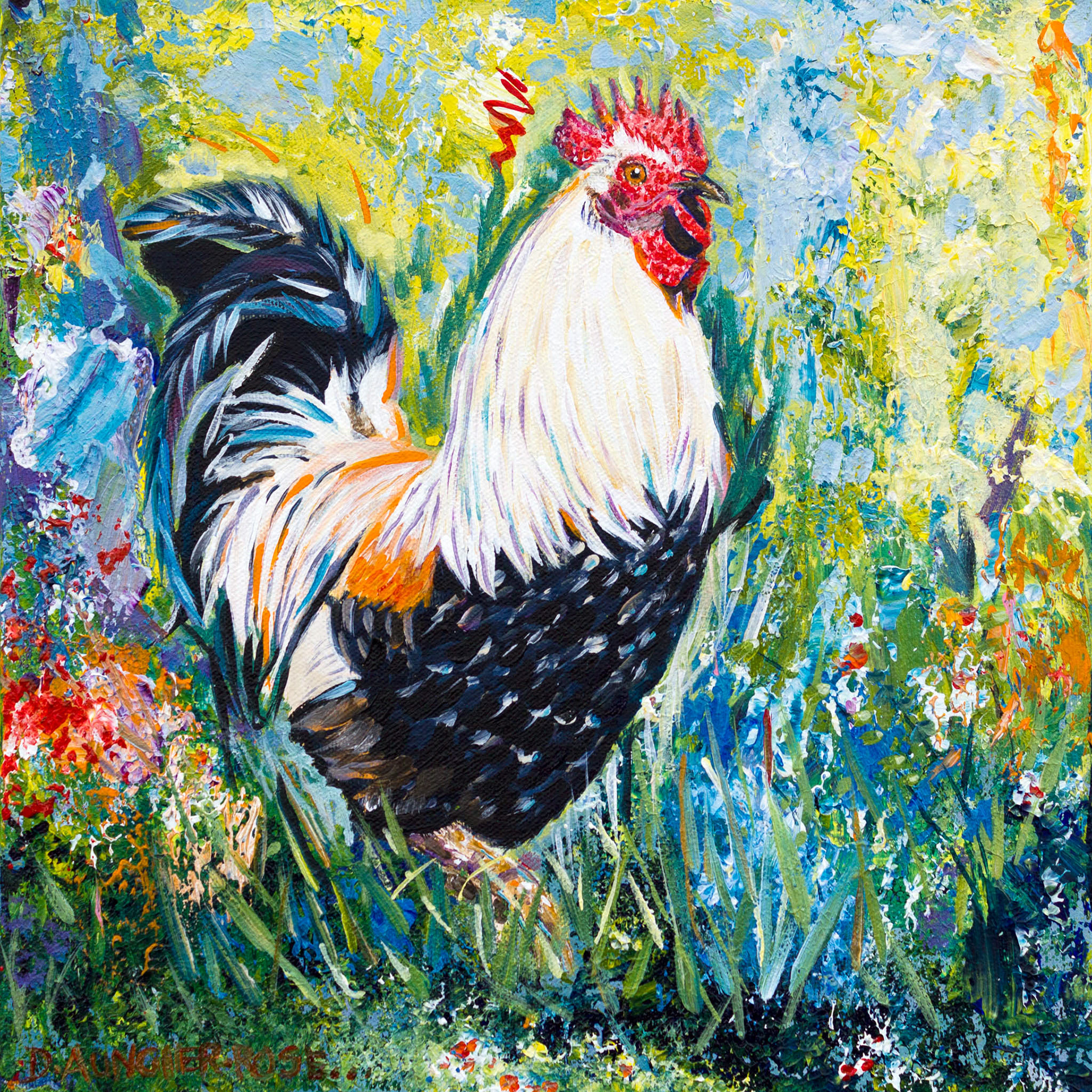 THE DORKING. From an original painting by Diana Aungier-Rose. Picture size: 29cm x 29cm. Mount size: 40cm x 40cm. FOR SALE: £25.