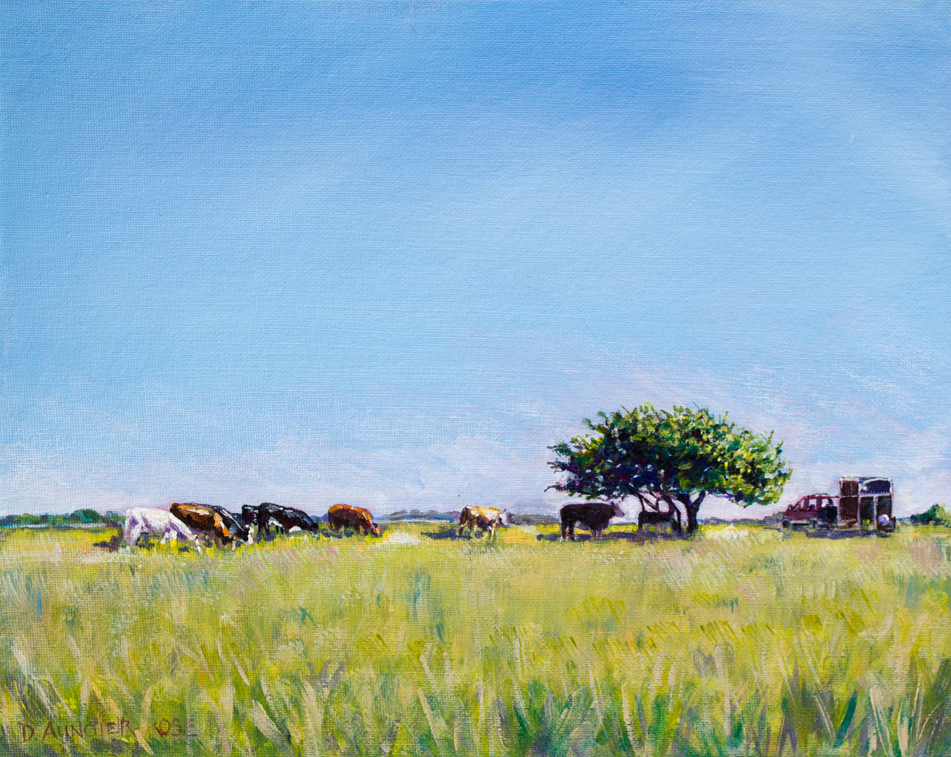 MIDSUMMER SHADE. From an original painting by Diana Aungier-Rose. Picture size: 29cm x 39cm. Mount size: 40cm x 50cm. FOR SALE: £29.