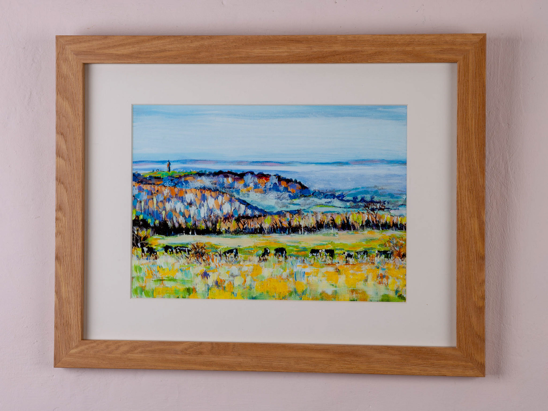 MISTY VALLEY VIEW. From an original painting by Diana Aungier-Rose. Print size: 21cm x 29cm. Frame size: 35cm x 45cm. For sale: £49