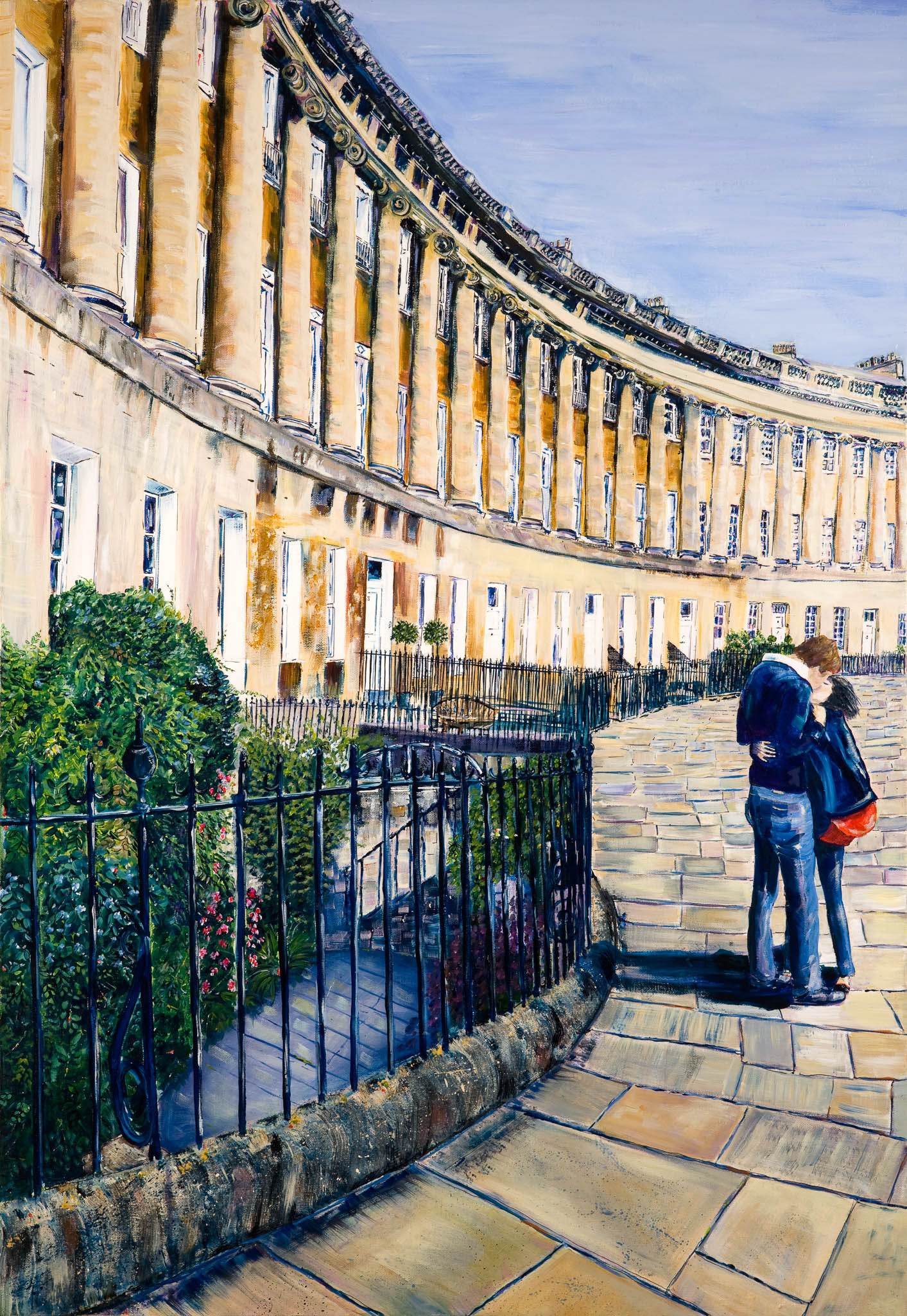 IN LOVE IN BATH . x1. From an original painting by Diana Aungier-Rose. Picture size: 8in x 6in. Mount size: 12in x 10in. FOR SALE: £14.