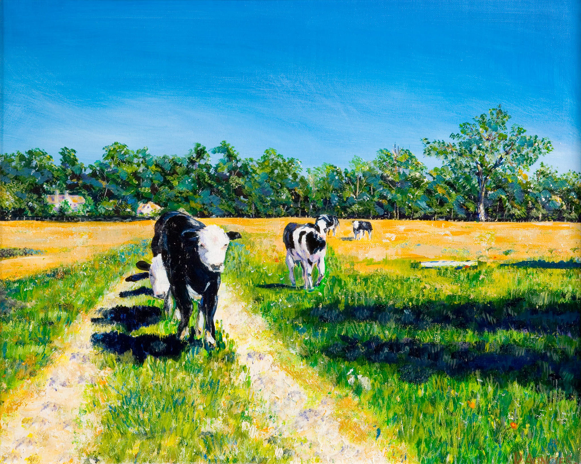 EASTCOURT CALVES. From an original painting by Diana Aungier-Rose. Print size: 29cm x 36cm. For Sale: £18