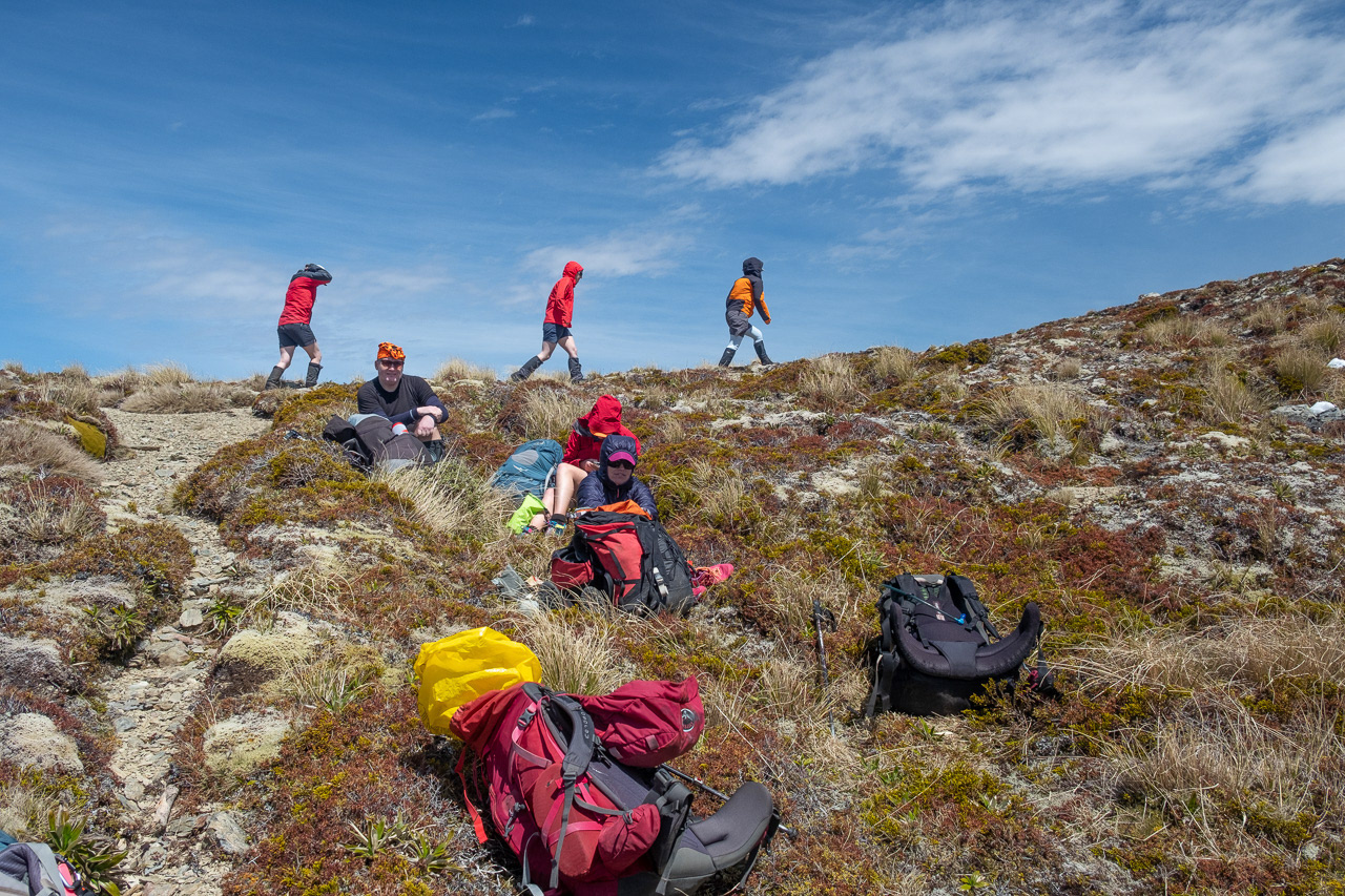 Lunch break in cold and clear weather