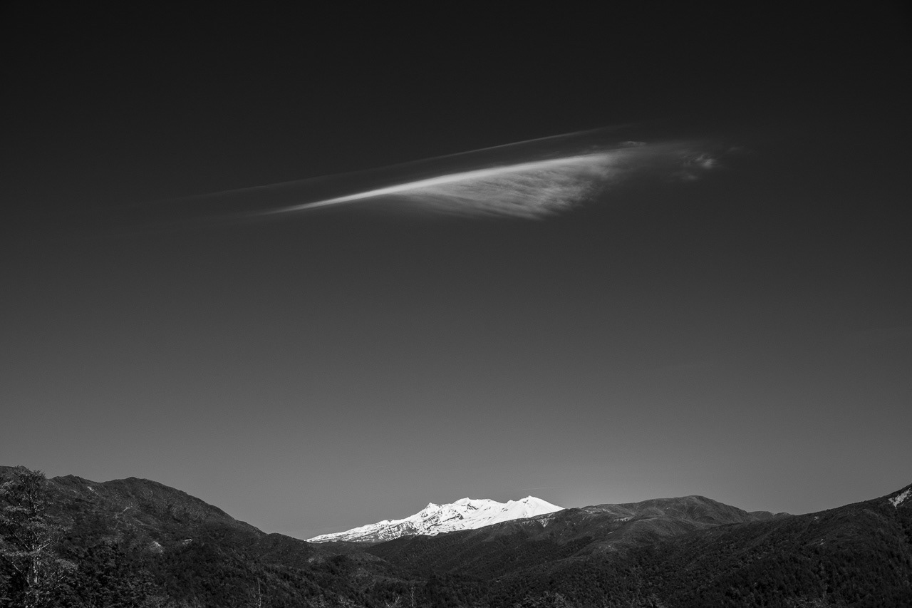A feather of cloud over Ruapehu