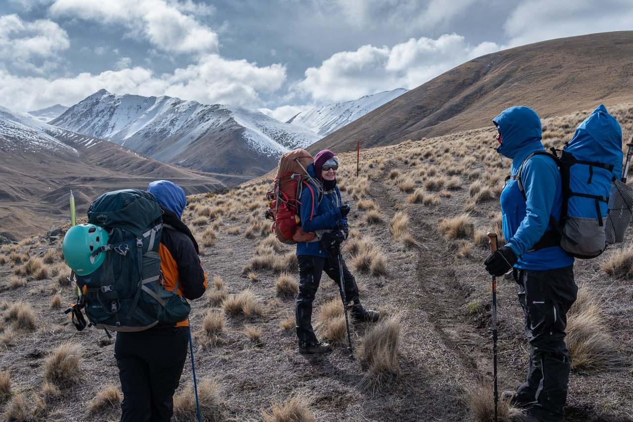 Enjoying winter tramping