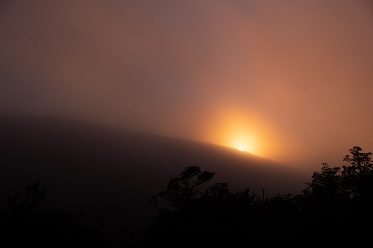 A misty sunrise
