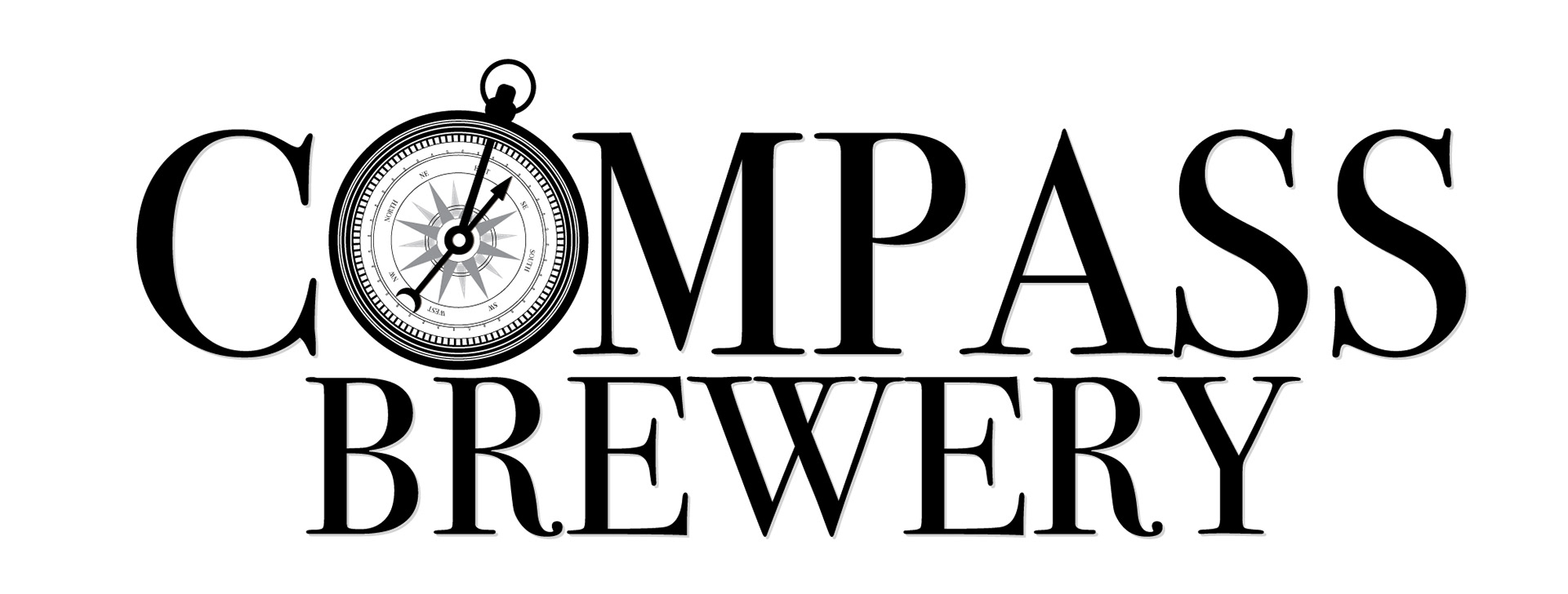 COMPASS BREWERY BLACK AND WHITE LOGO - BUMPER STICKER