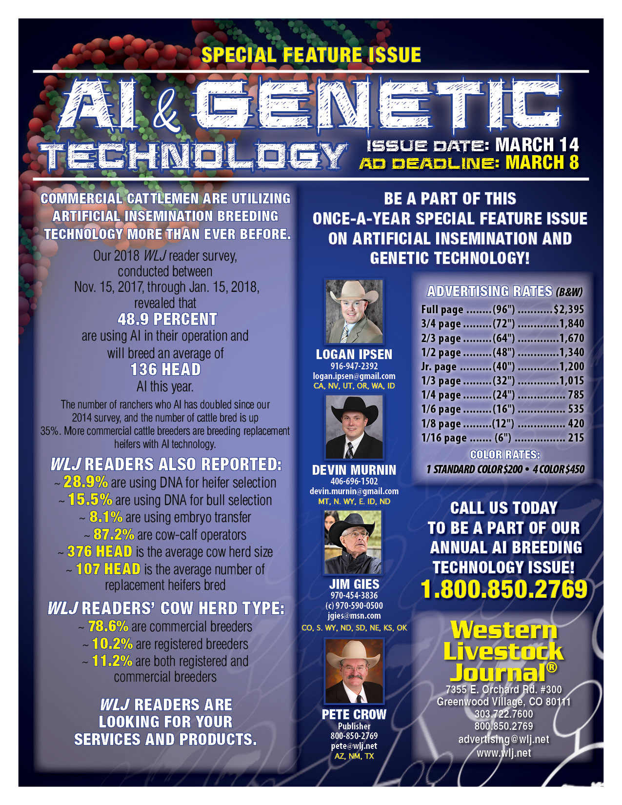 Special Section Rate Card