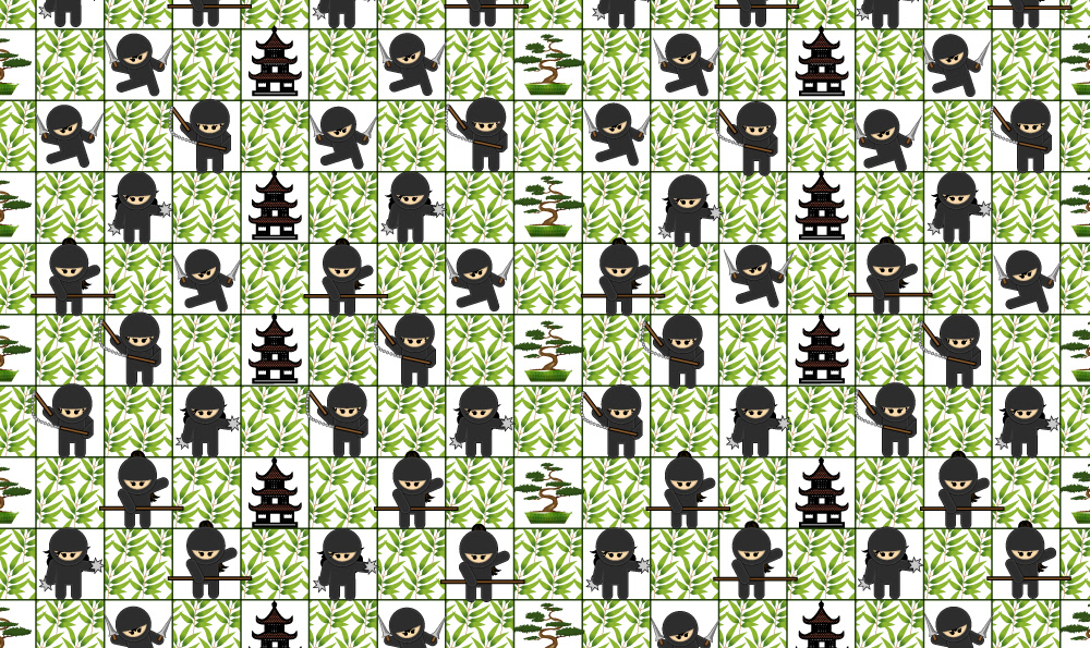 NINJA WRAPPING PAPER - CREATED IN ILLUSTRATOR