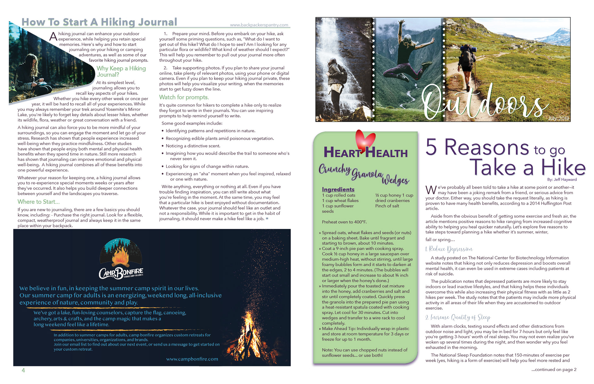 Outdoors Newsletter Concept - Designed in Indesign