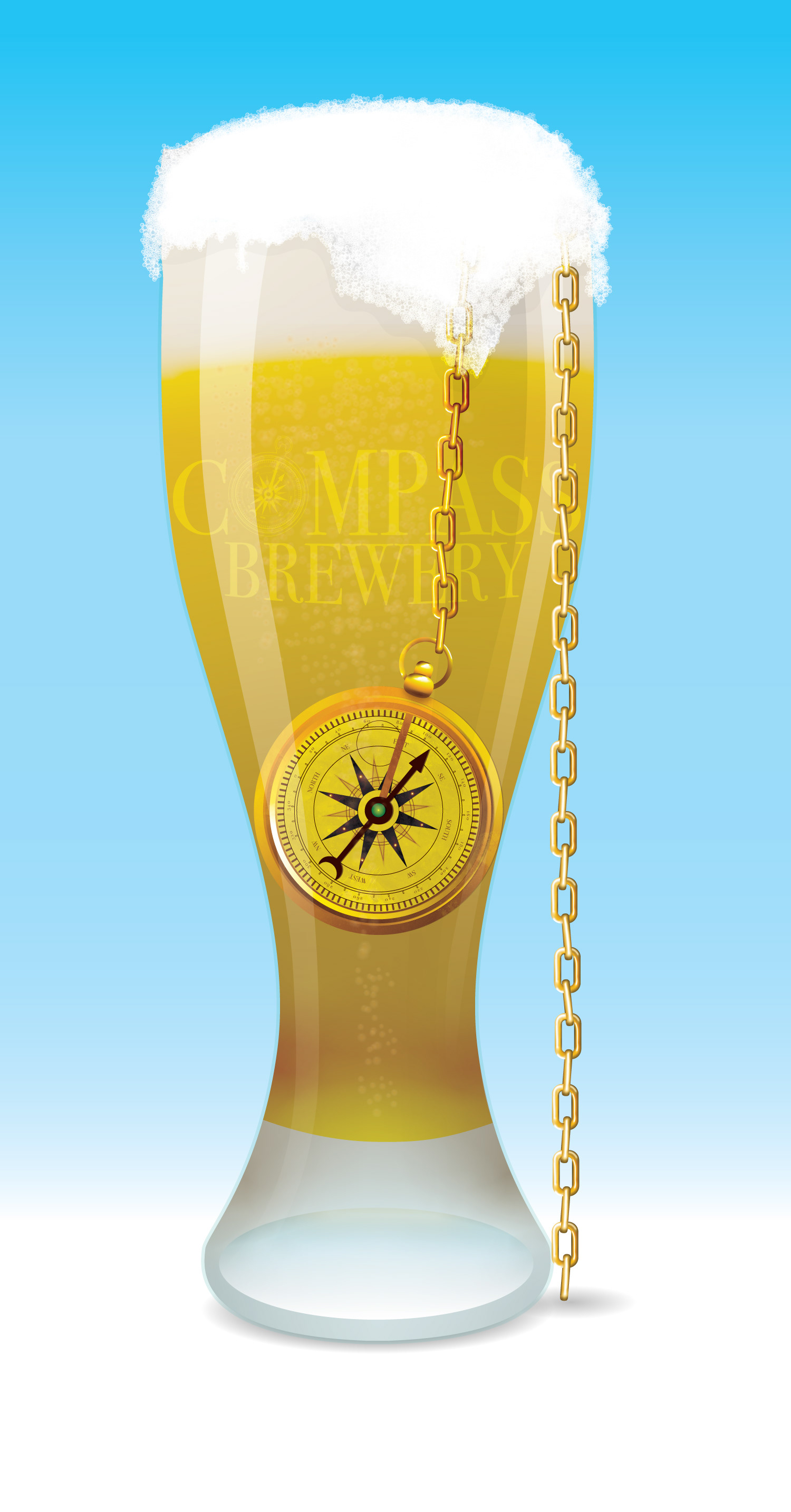 COMPASS BEER GLASS